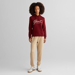 GANT Kadın Bordo Relaxed Fit Kapüşonlu Logolu Sweatshirt