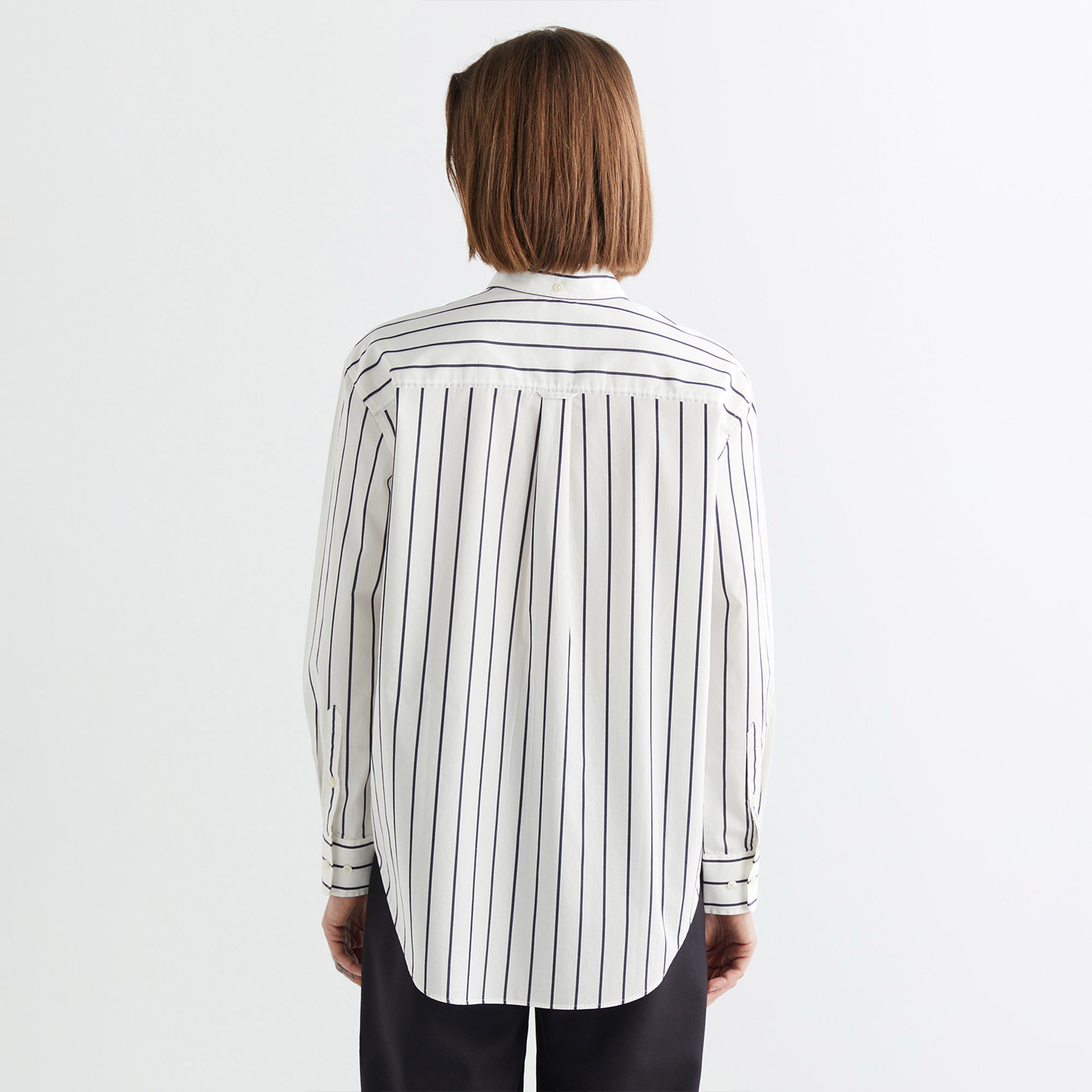 GANT Erkek Mavi Relaxed Fit Düğmeli Yaka Çizgili Gömlek
