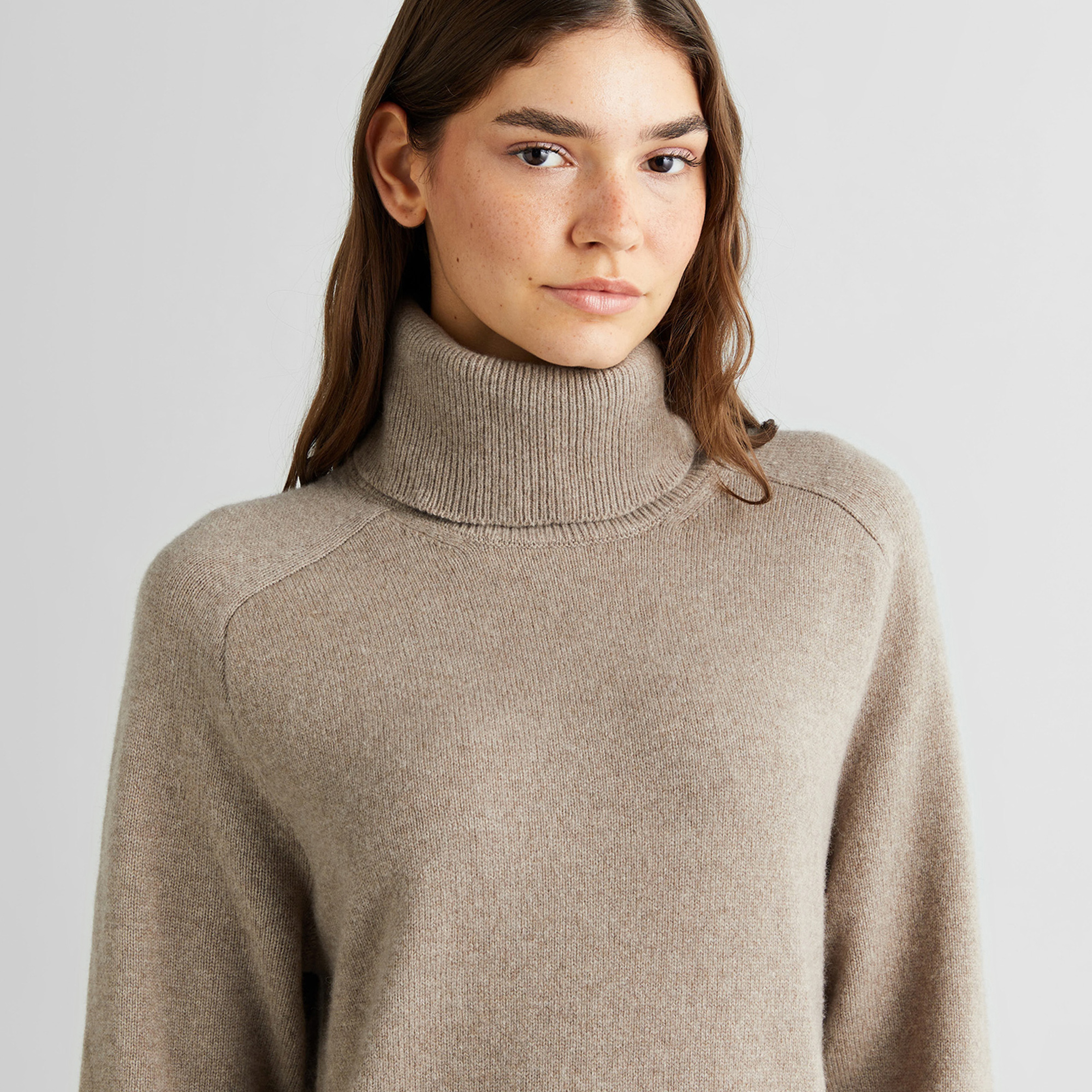 GANT Kadın Bej Relaxed Fit Dik Yaka Elbise