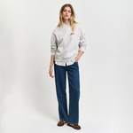 GANT Kadın Gri Loose Fit Bisiklet Yaka Logolu Sweatshirt