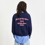 GANT Kadın Lacivert Loose Fit Bisiklet Yaka Logolu Sweatshirt