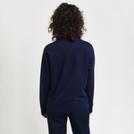 GANT Kadın Lacivert Regular Fit Bisiklet Yaka Logolu Sweatshirt
