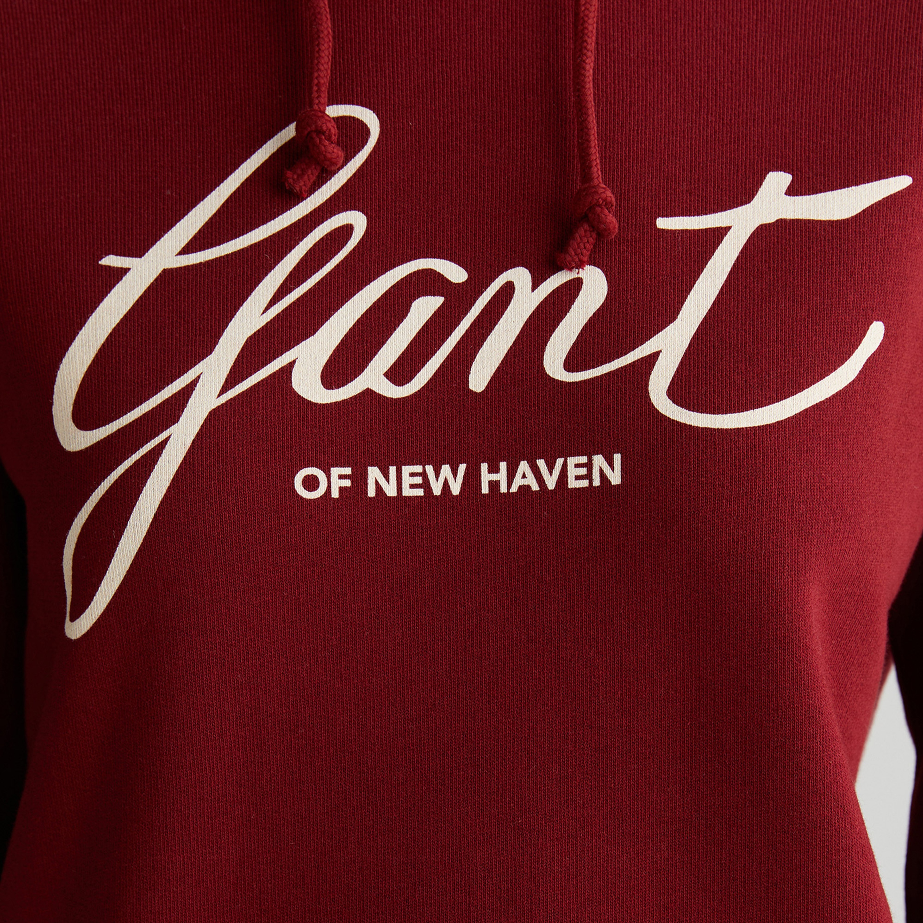 GANT Kadın Bordo Relaxed Fit Kapüşonlu Logolu Sweatshirt