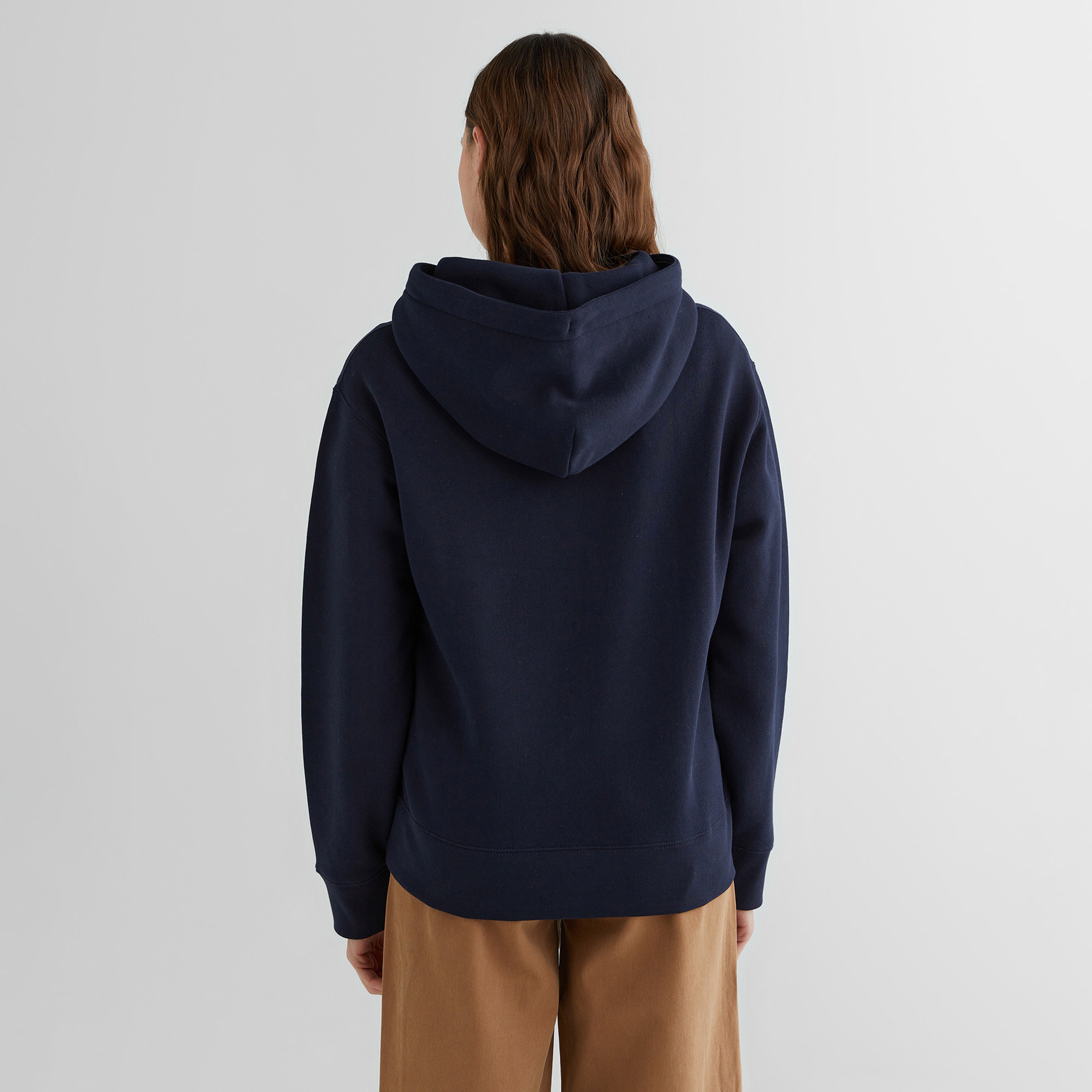 GANT Kadın Lacivert Relaxed Fit Kapüşonlu Logolu Sweatshirt