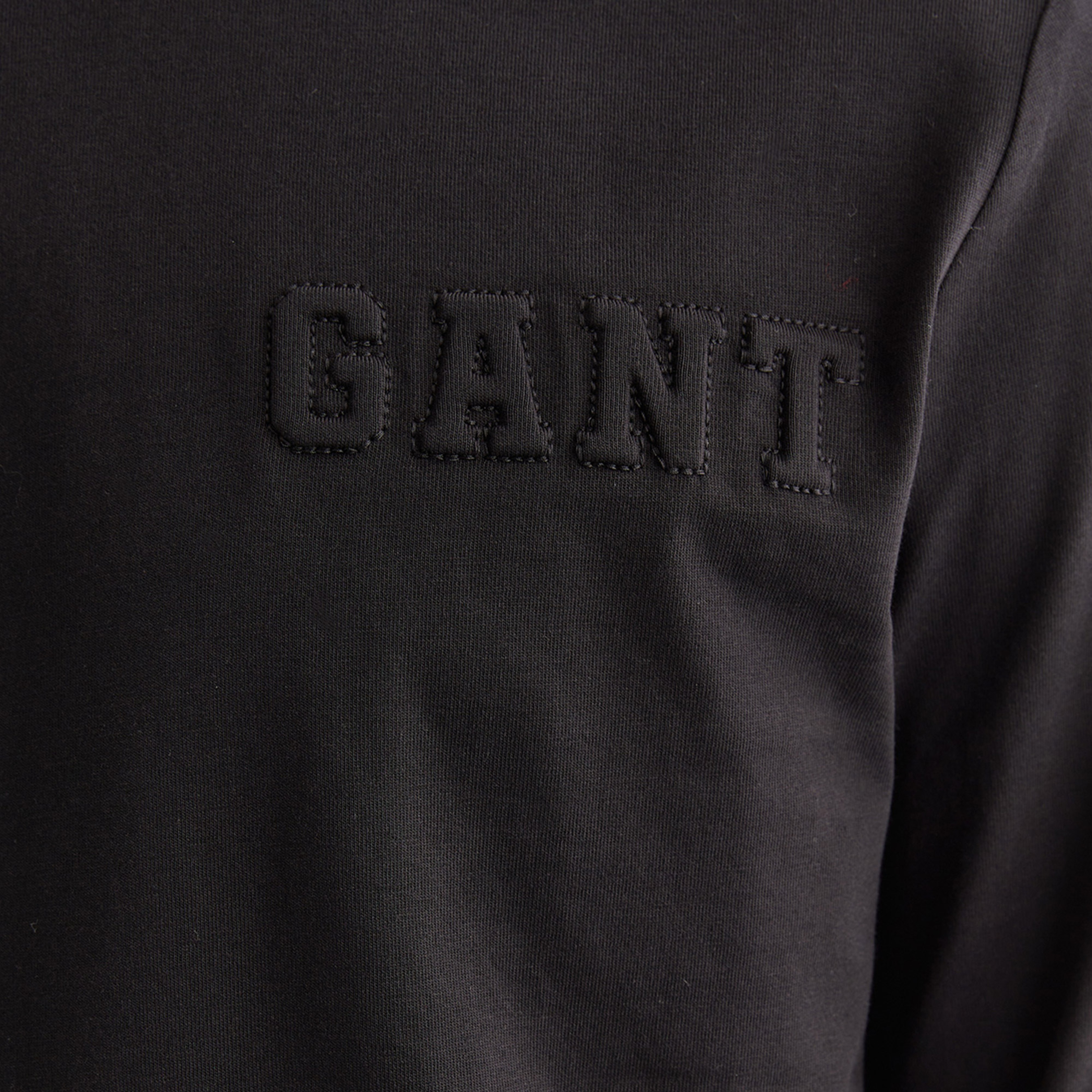 GANT Erkek Siyah Regular Fit Bisiklet Yaka T-Shirt