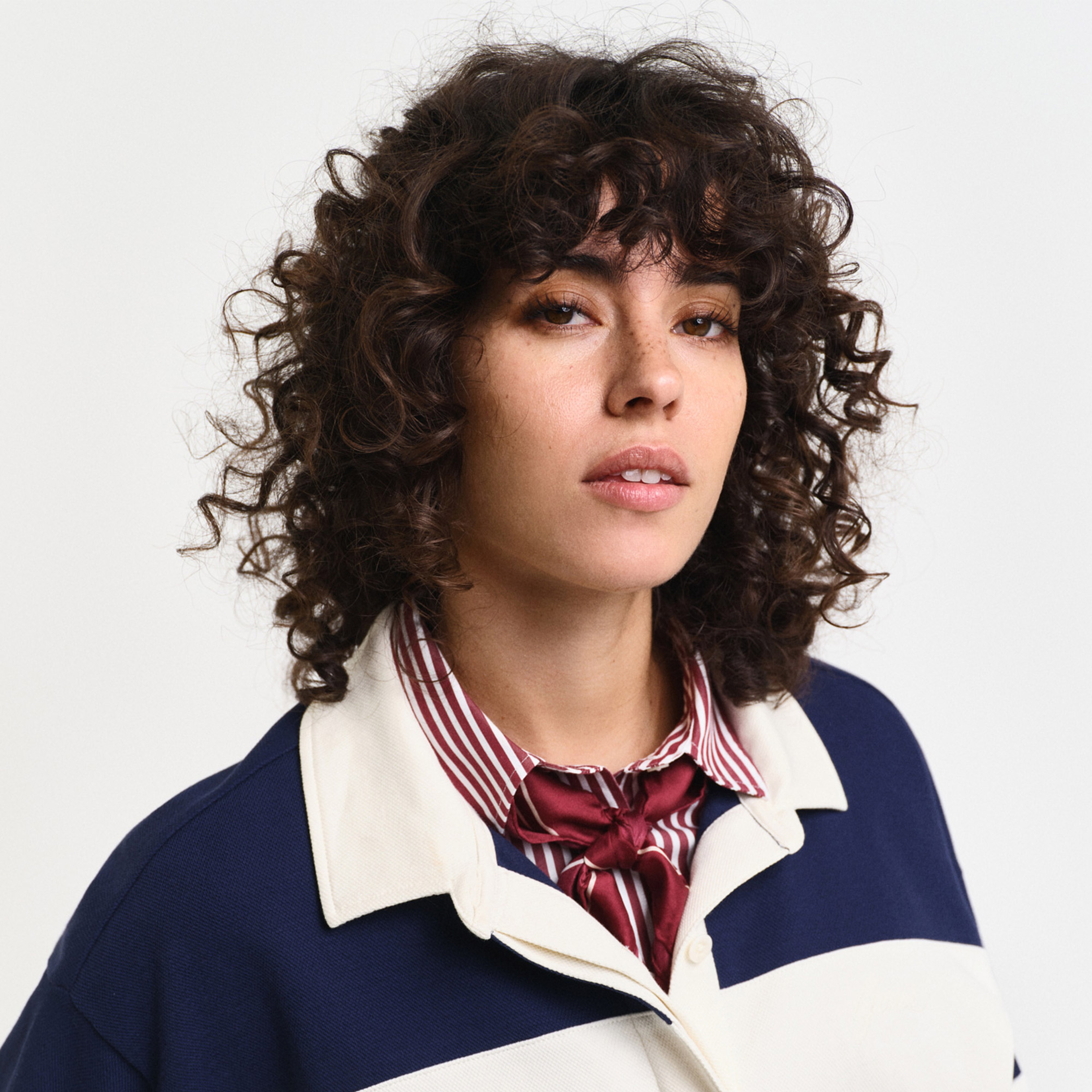 GANT Kadın Lacivert Relaxed Fit Renk Bloklu Polo