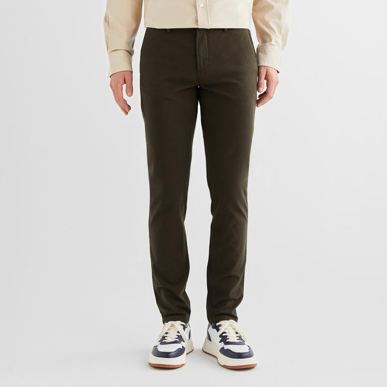 GANT Erkek Yeşil Regular Fit Ekose Pantolon