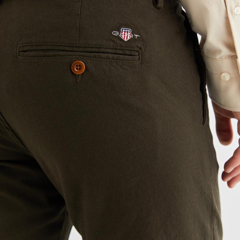 GANT Erkek Yeşil Regular Fit Ekose Pantolon