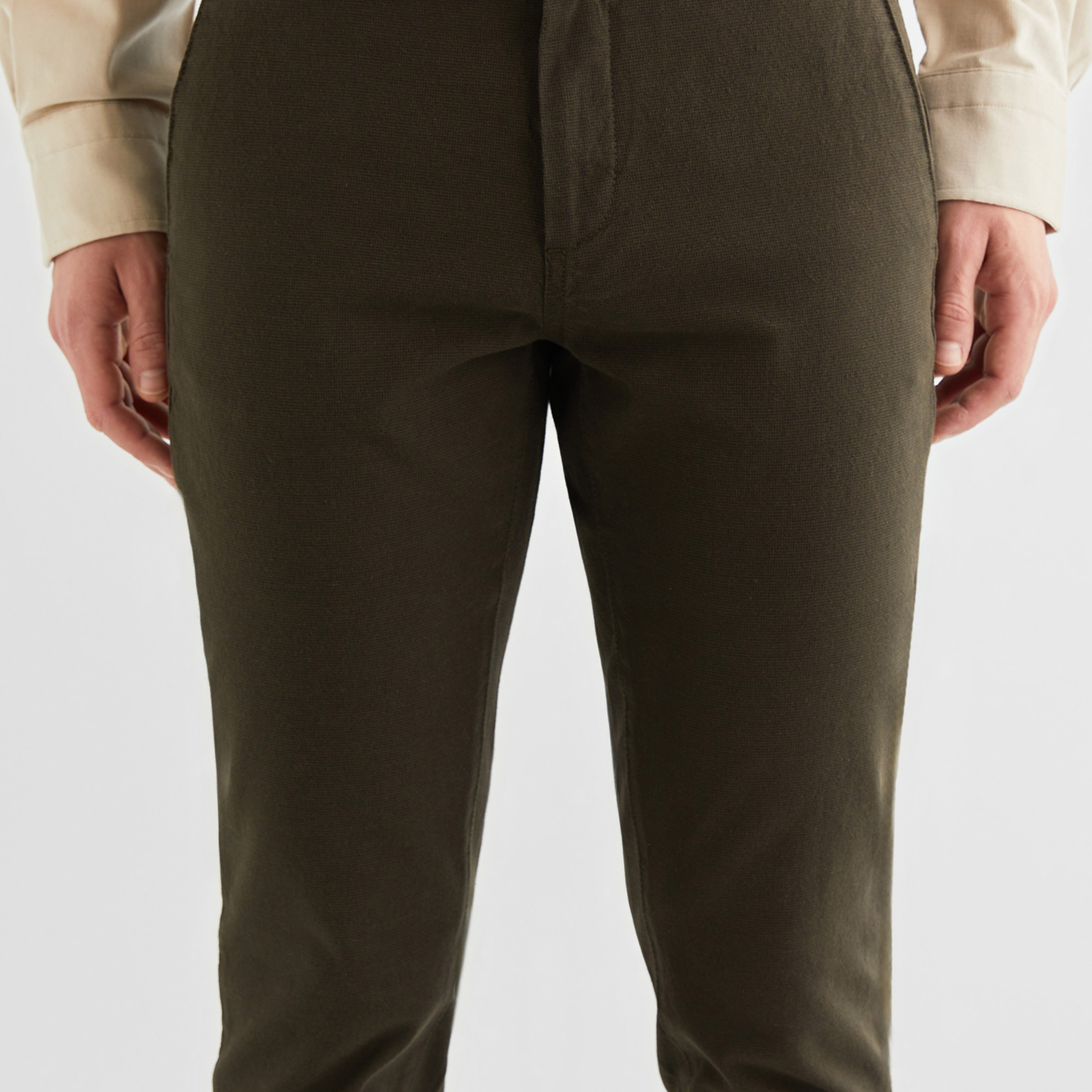 GANT Erkek Yeşil Regular Fit Ekose Pantolon