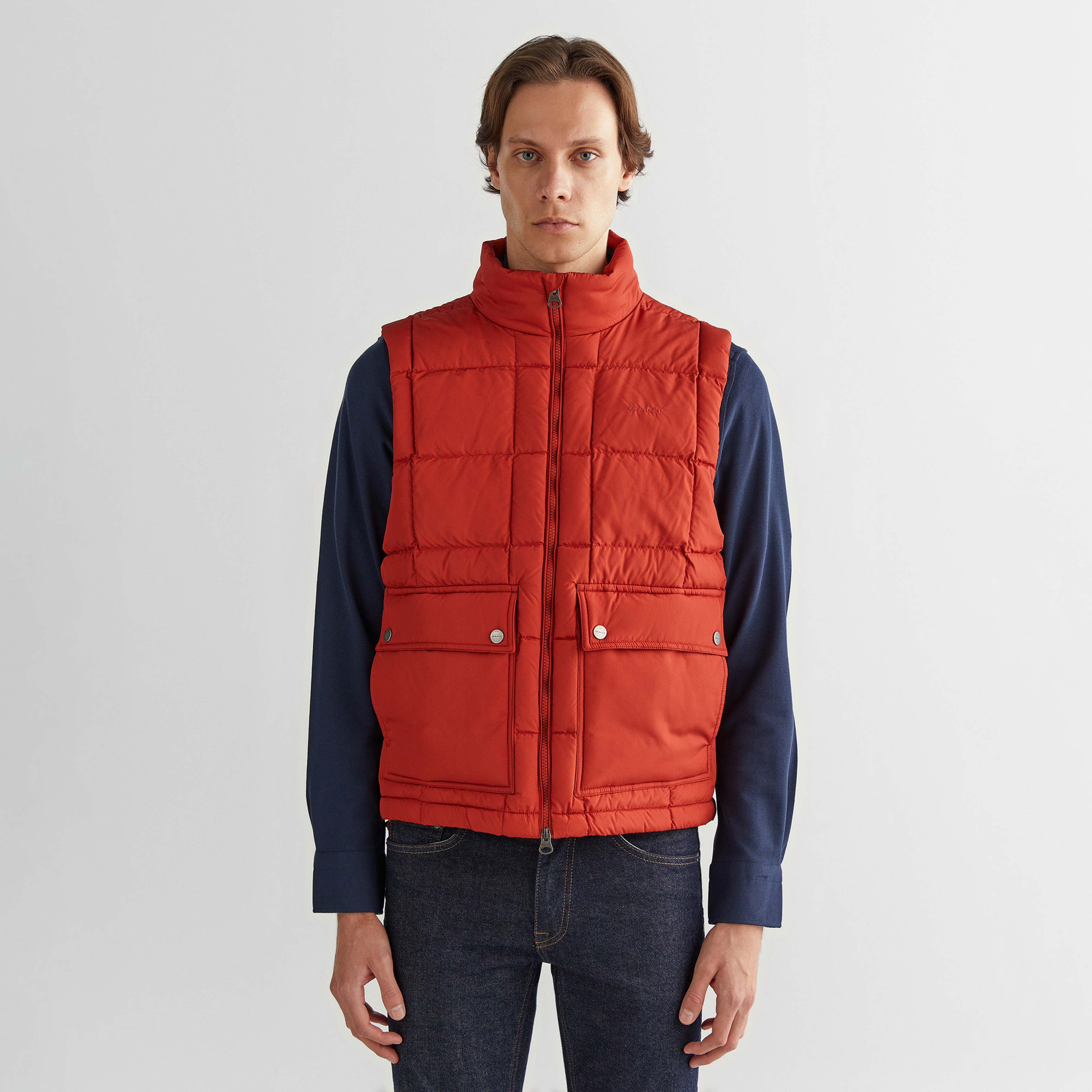 GANT Erkek Bordo Regular Fit Fermuarlı Yelek