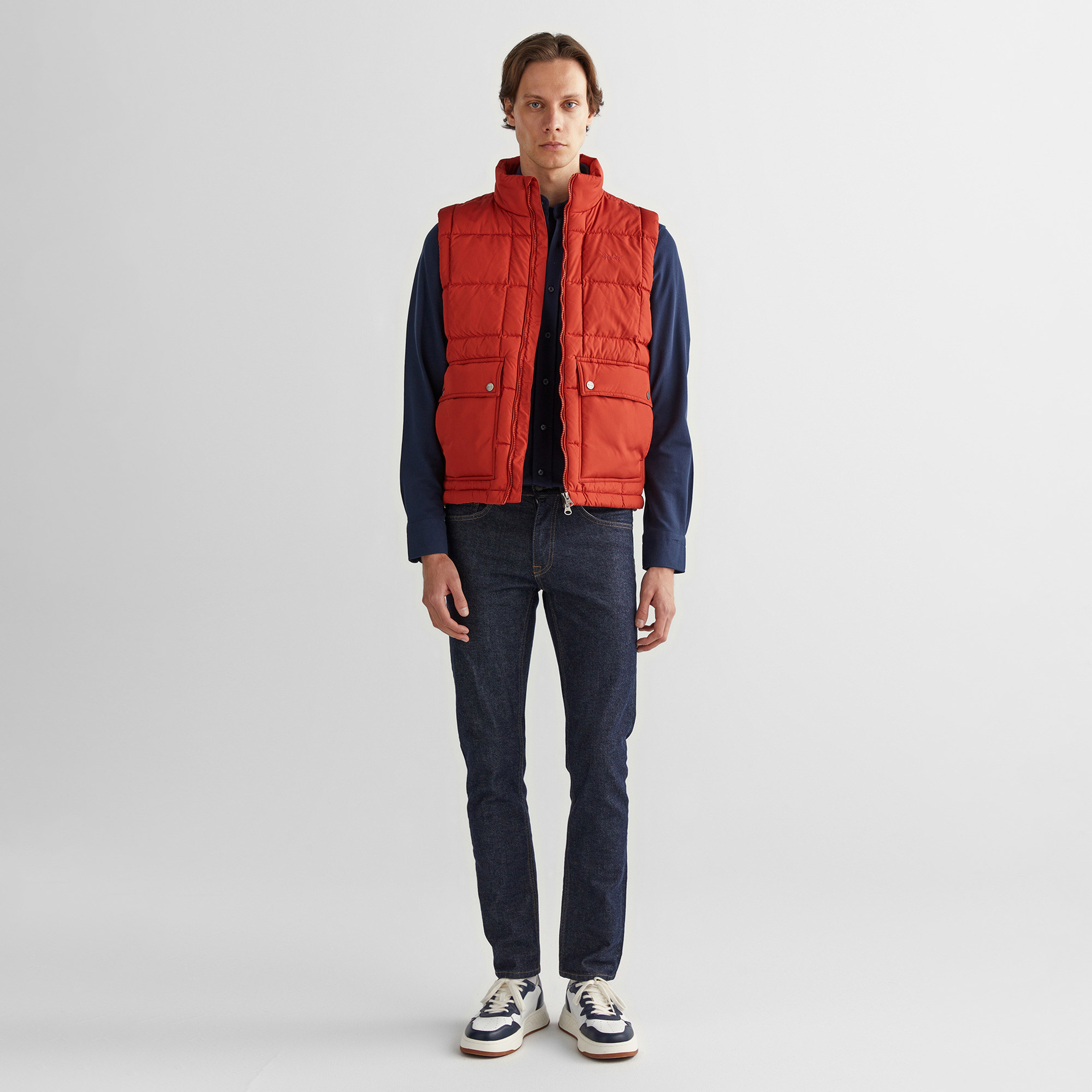 GANT Erkek Bordo Regular Fit Fermuarlı Yelek