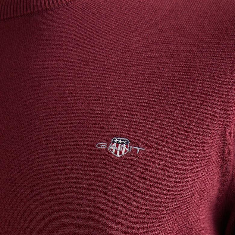 GANT Erkek Bordo Regular Fit Bisiklet Yaka Kazak