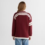 GANT Kadın Bordo Oversize Fit V Yaka Logolu Hırka
