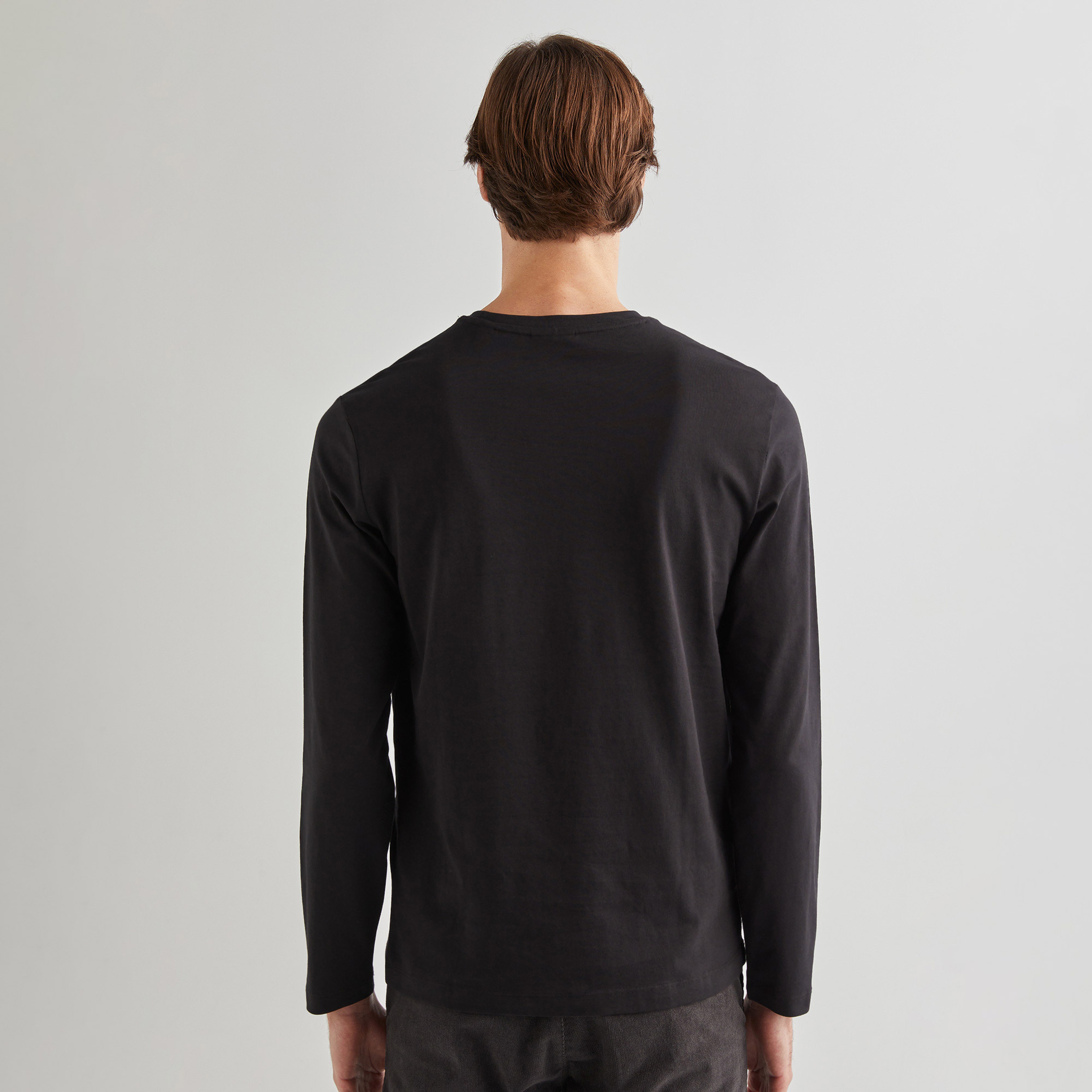 GANT Erkek Siyah Regular Fit Bisiklet Yaka T-Shirt