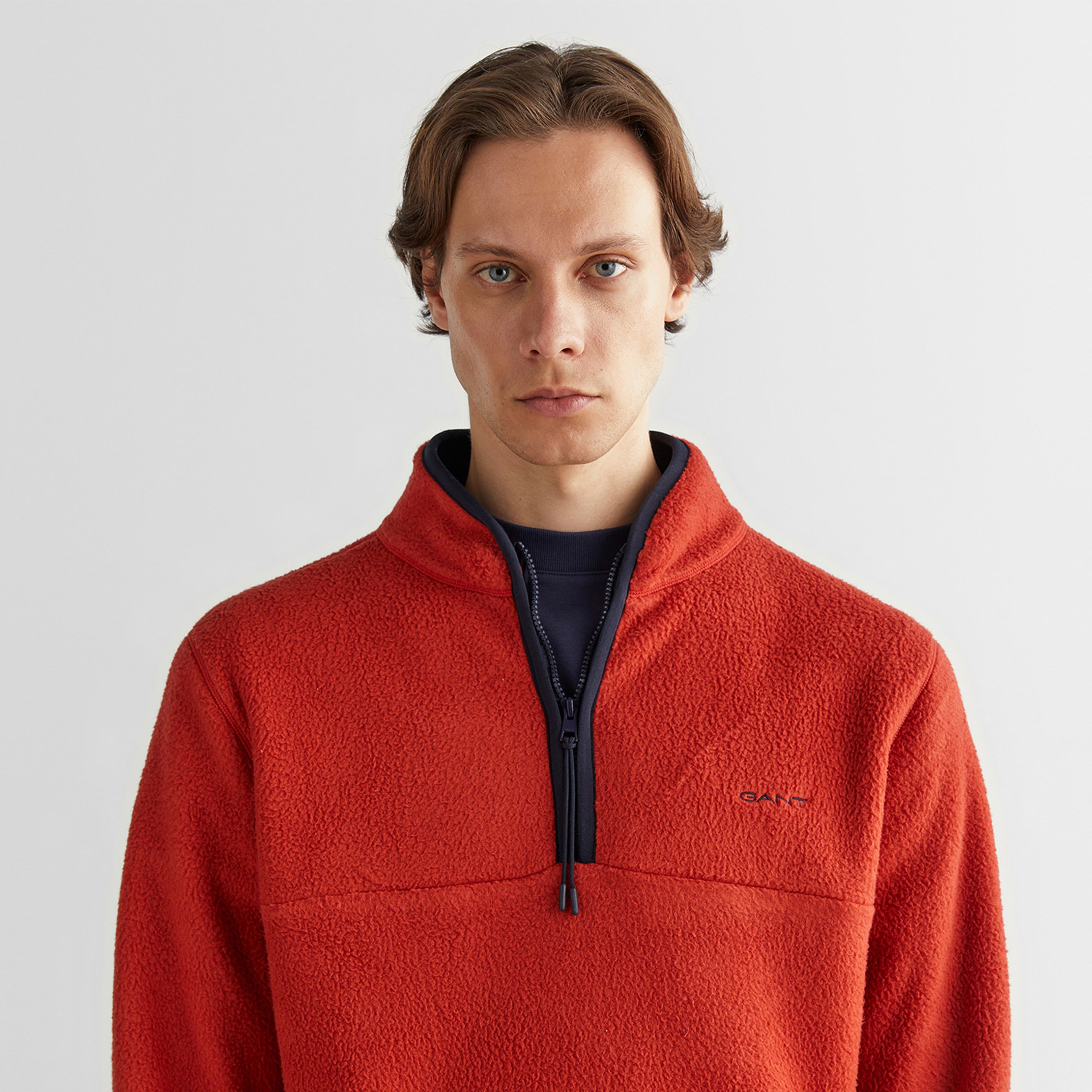 GANT Erkek Bordo Regular Fit Yarım Fermuarlı Sweatshirt