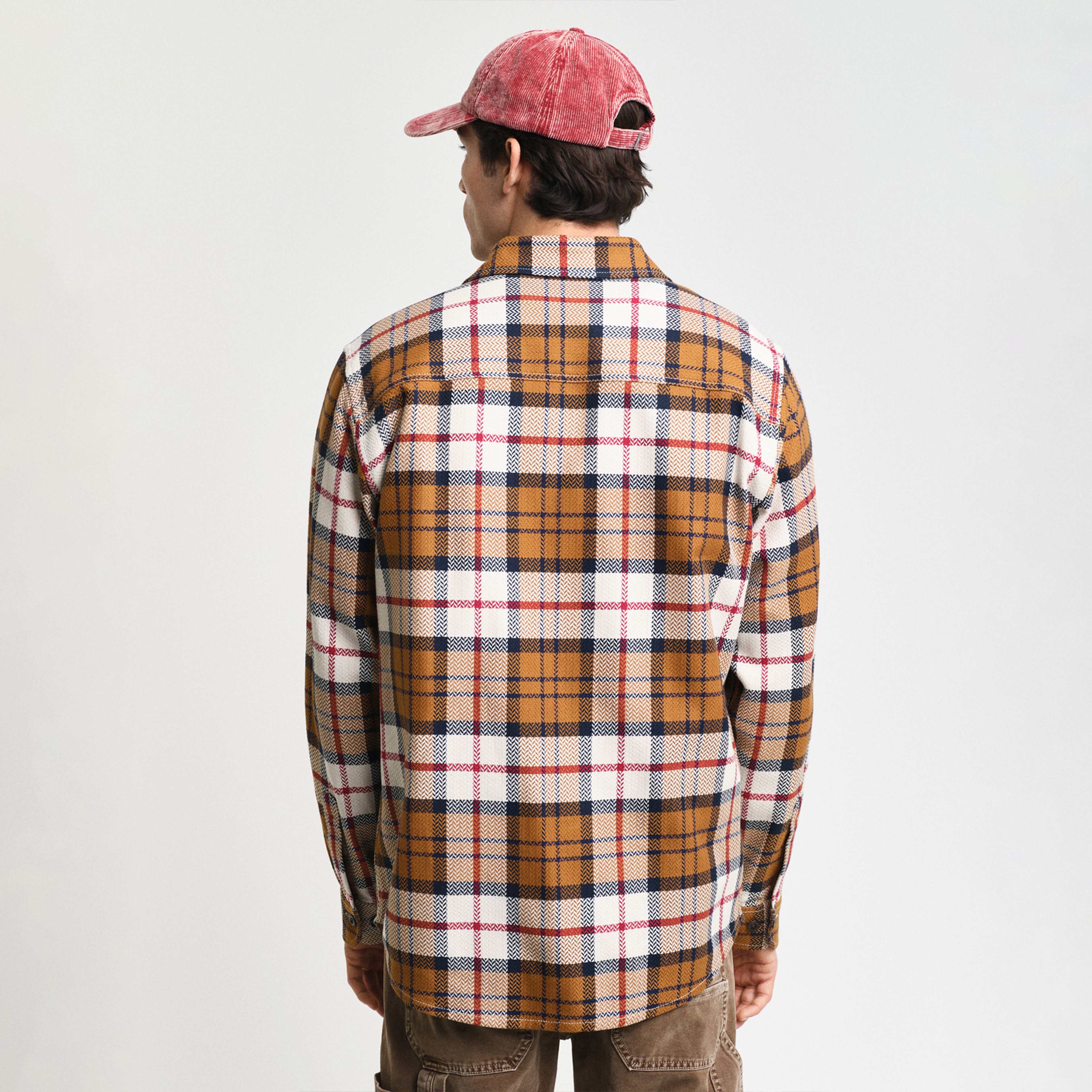 GANT Erkek Kahverengi Regular Fit Kareli Gömlek