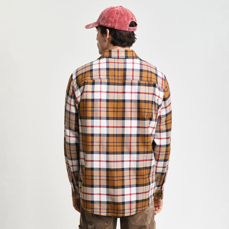 GANT Erkek Kahverengi Regular Fit Kareli Gömlek