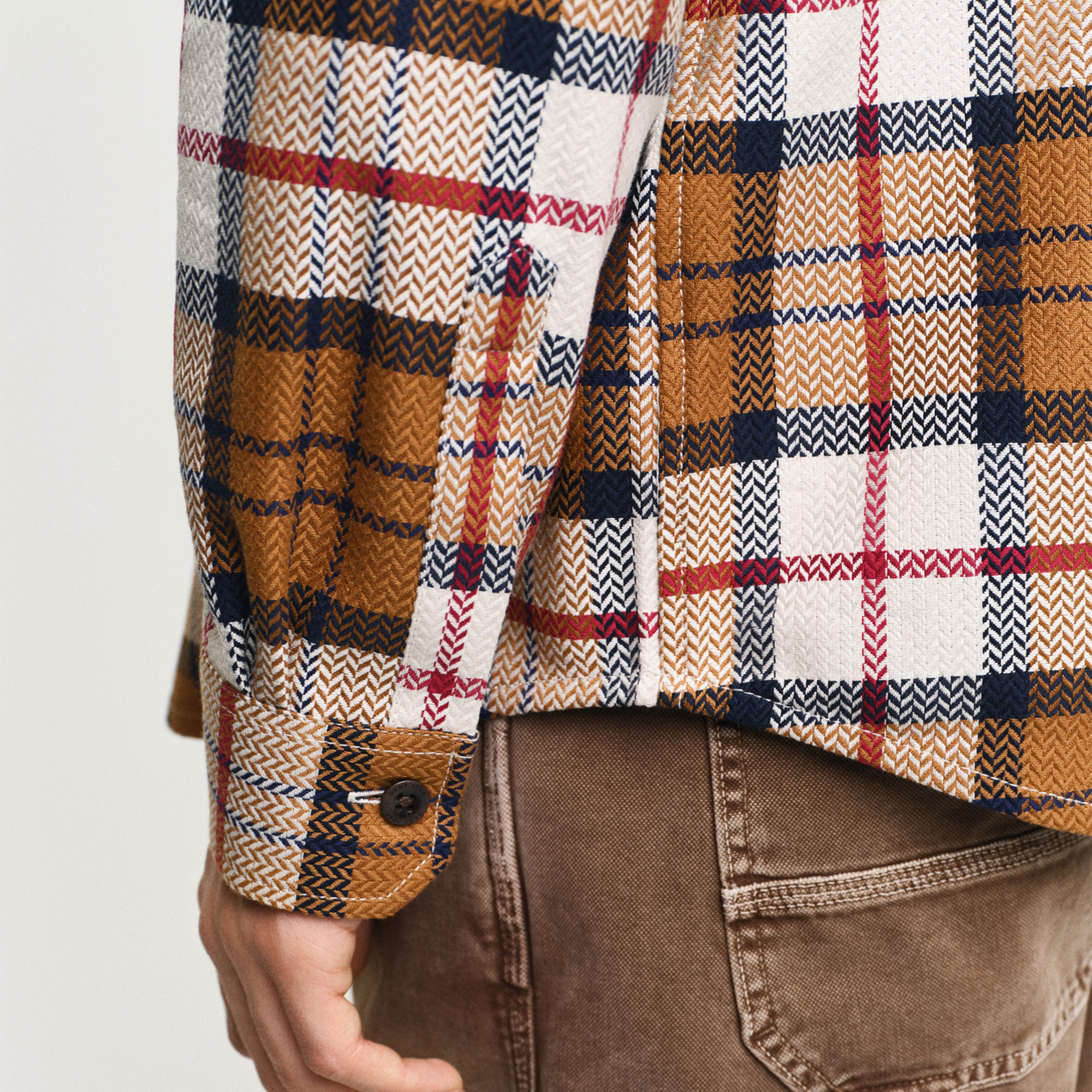 GANT Erkek Kahverengi Regular Fit Kareli Gömlek