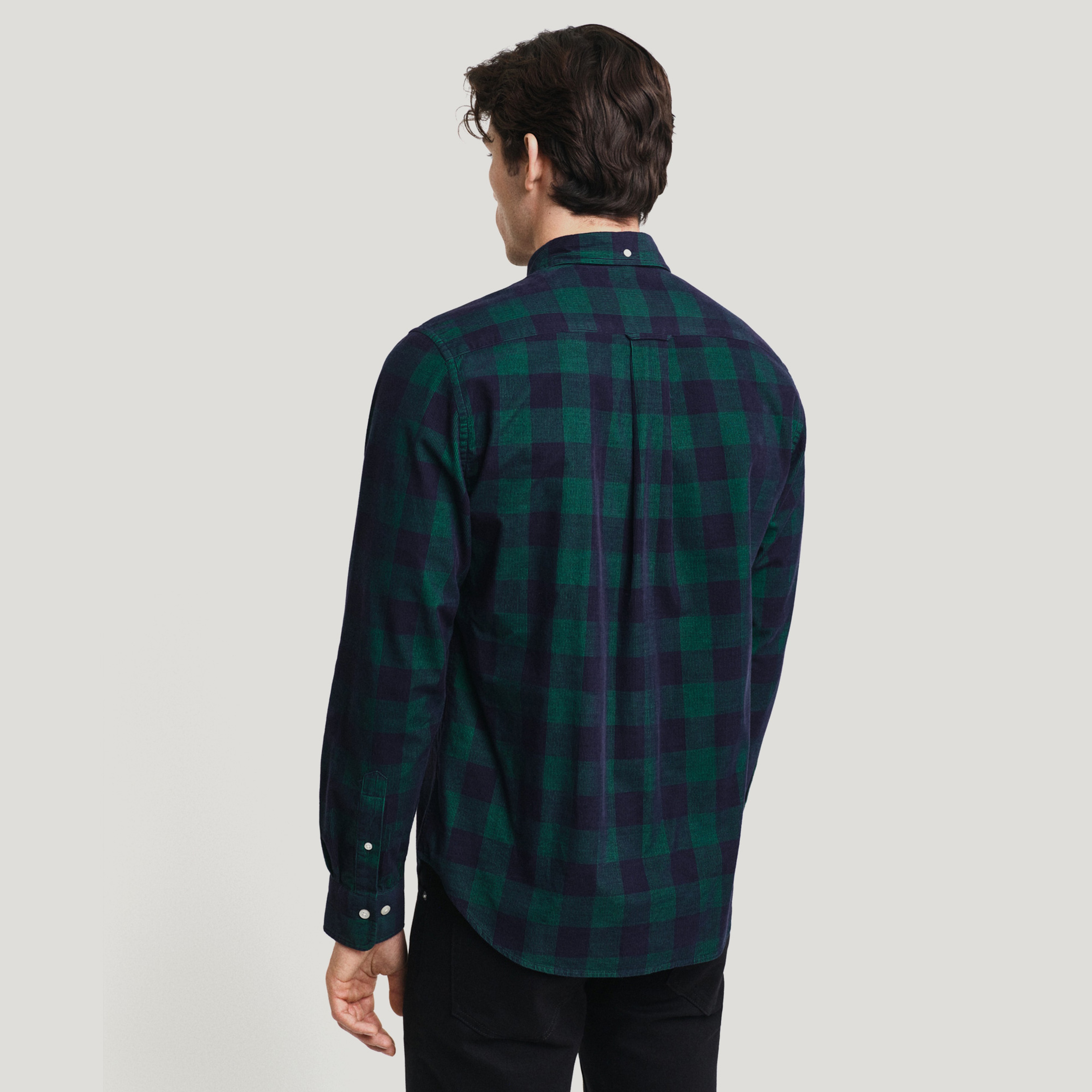 GANT Erkek Yeşil Regular Fit Düğmeli Yaka Kareli Gömlek