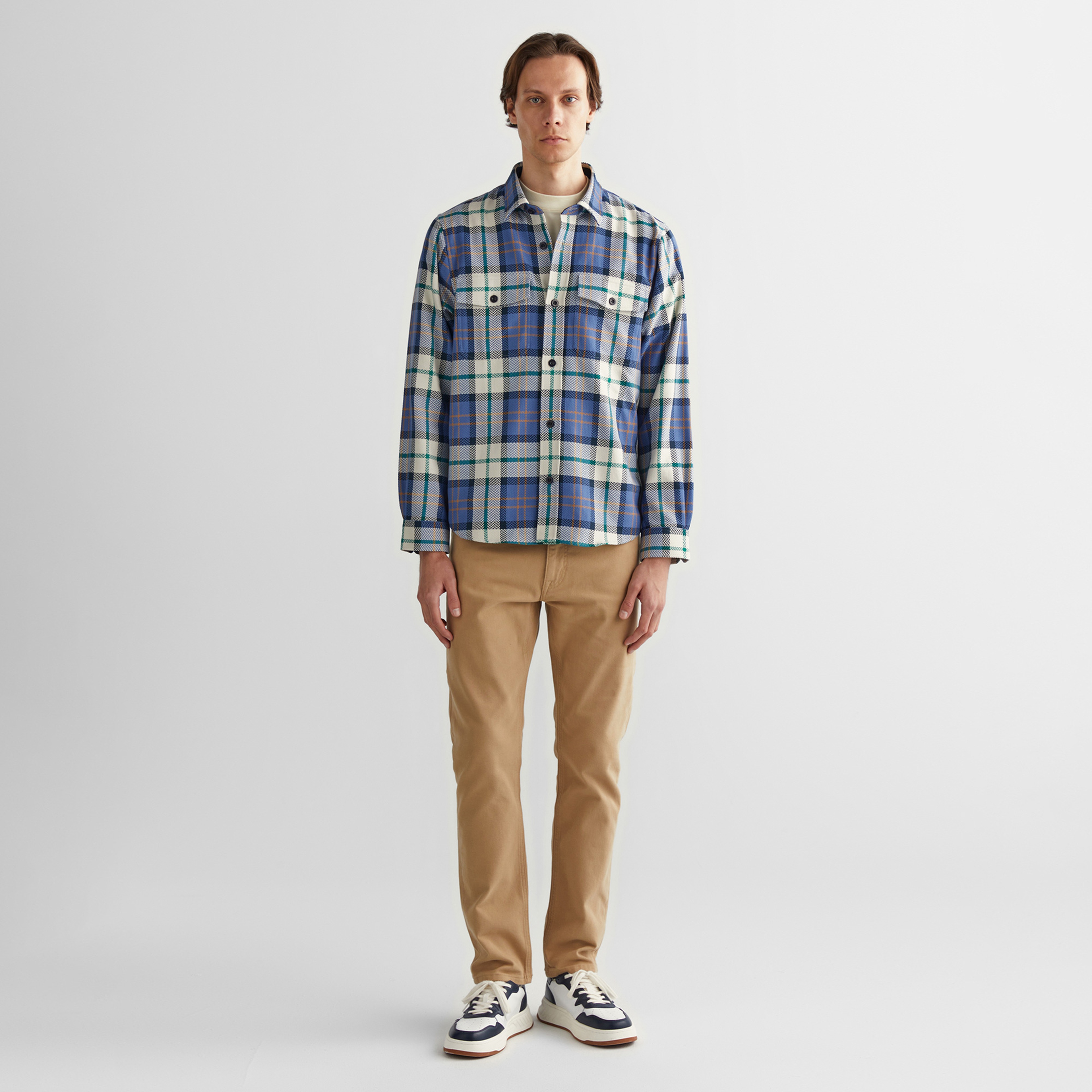 GANT Erkek Mavi Regular Fit Kareli Gömlek