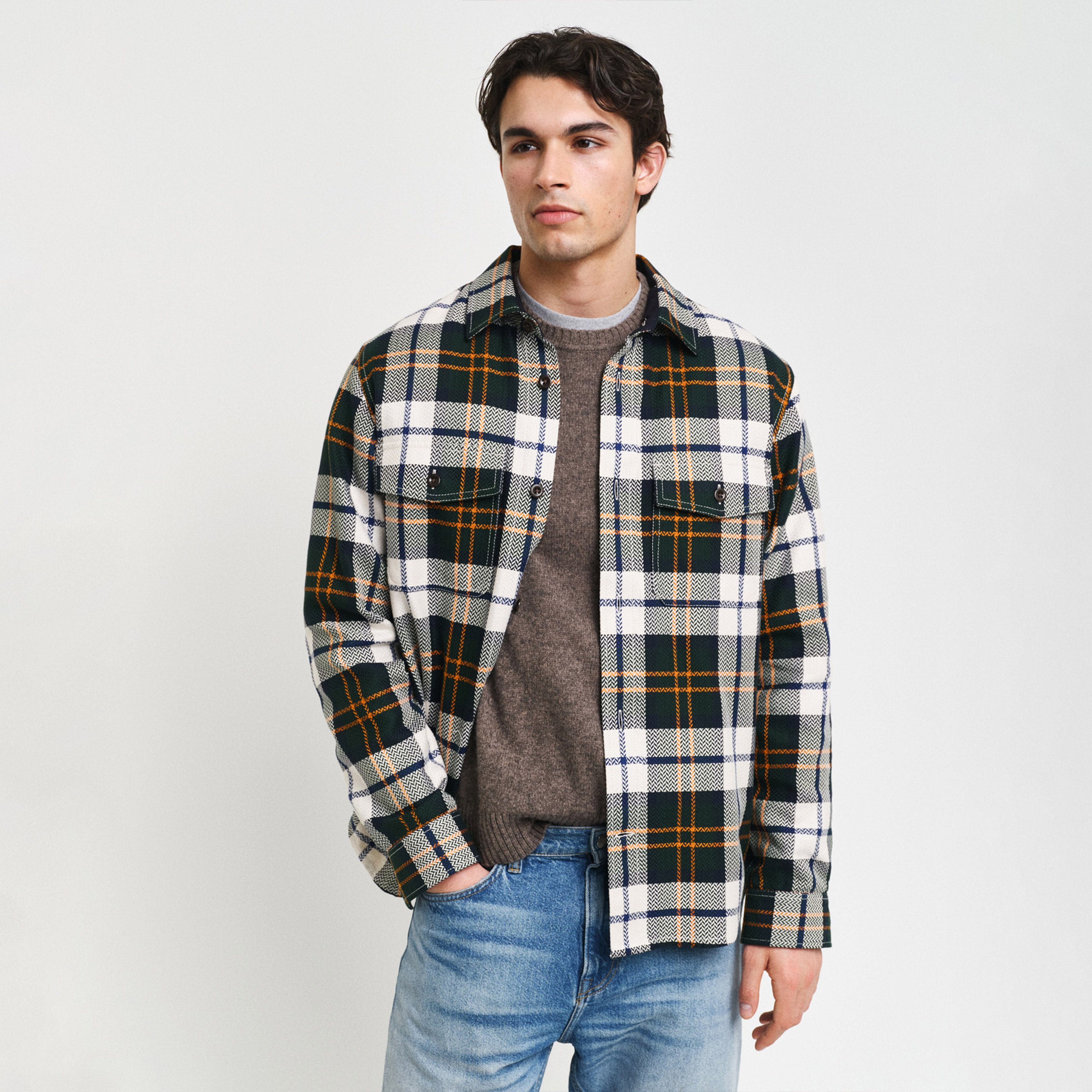 GANT Erkek Yeşil Regular Fit Kareli Gömlek