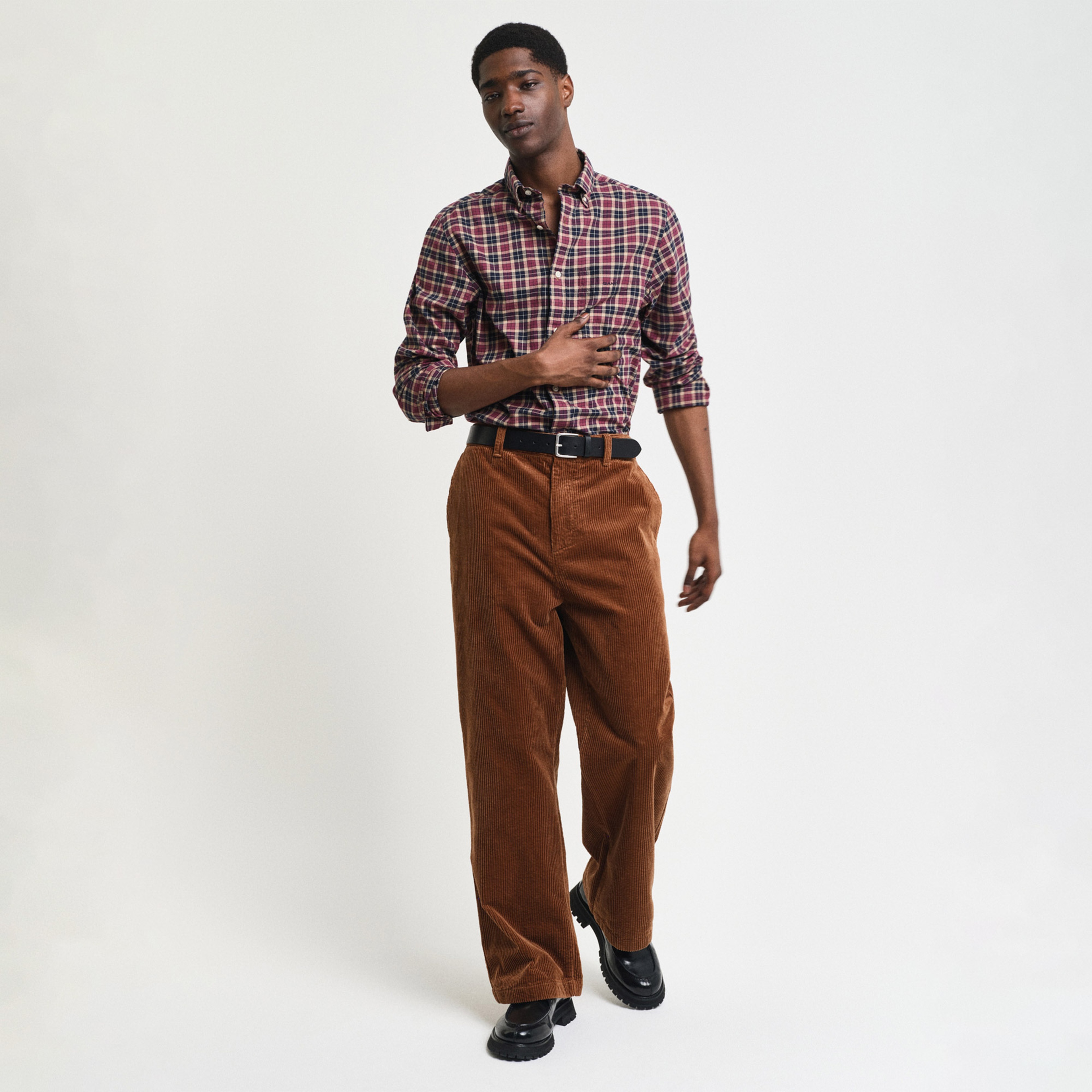 GANT Erkek Bordo Regular Fit Düğmeli Yaka Logolu Gömlek