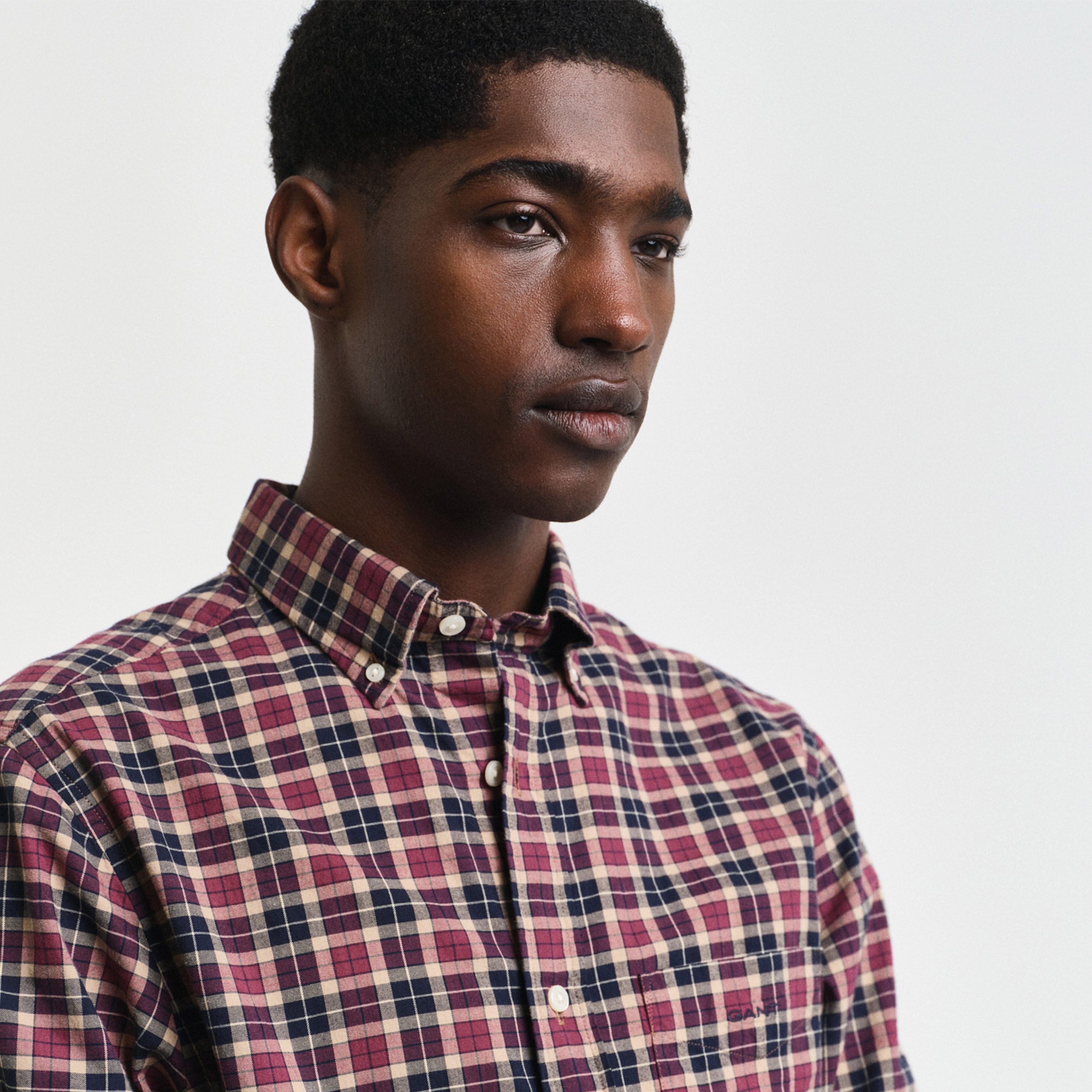 GANT Erkek Bordo Regular Fit Düğmeli Yaka Logolu Gömlek
