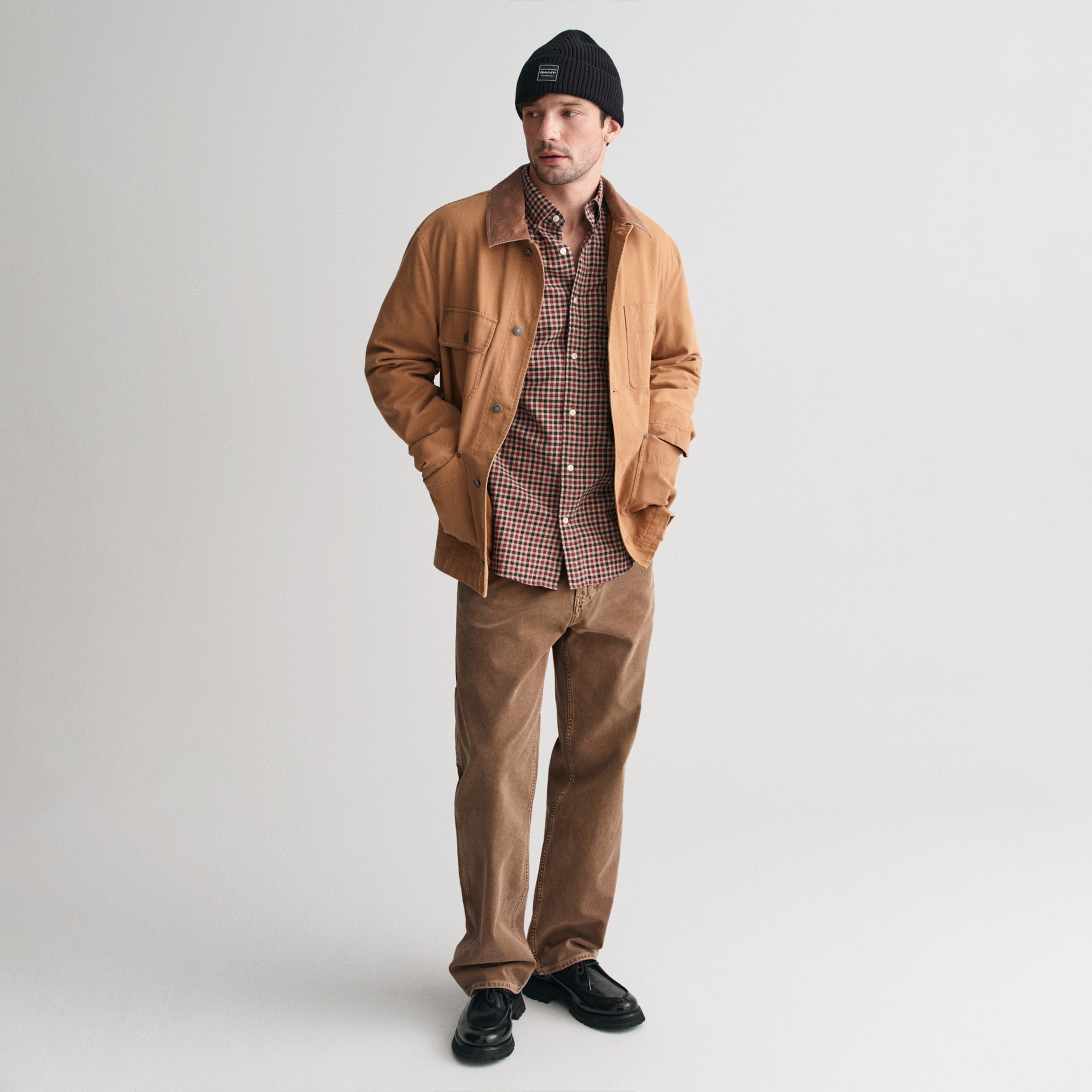 GANT Erkek Bordo Regular Fit Düğmeli Yaka Kareli Gömlek