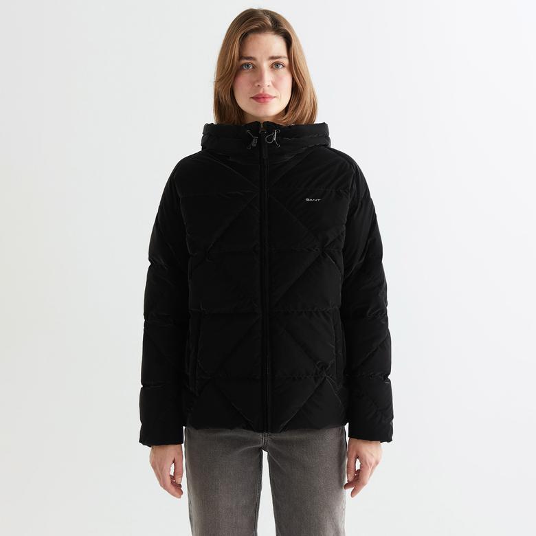 GANT Kadın Siyah Kapüşonlu Kapitone Mont