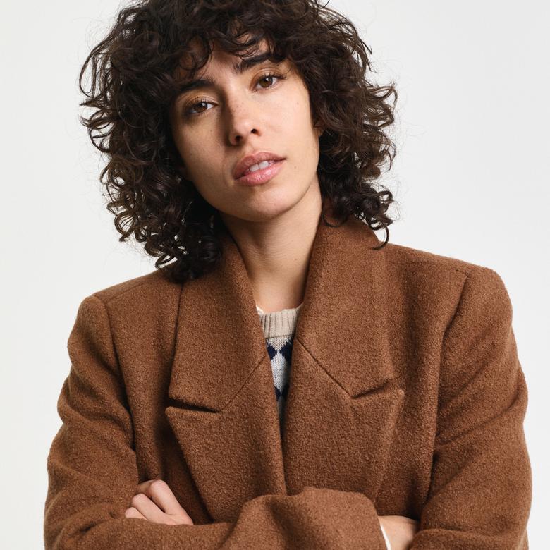 GANT Kadın Kahverengi Klasik Yaka Palto