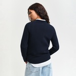 GANT Kadın Lacivert Regular Fit Bisiklet Yaka Kazak