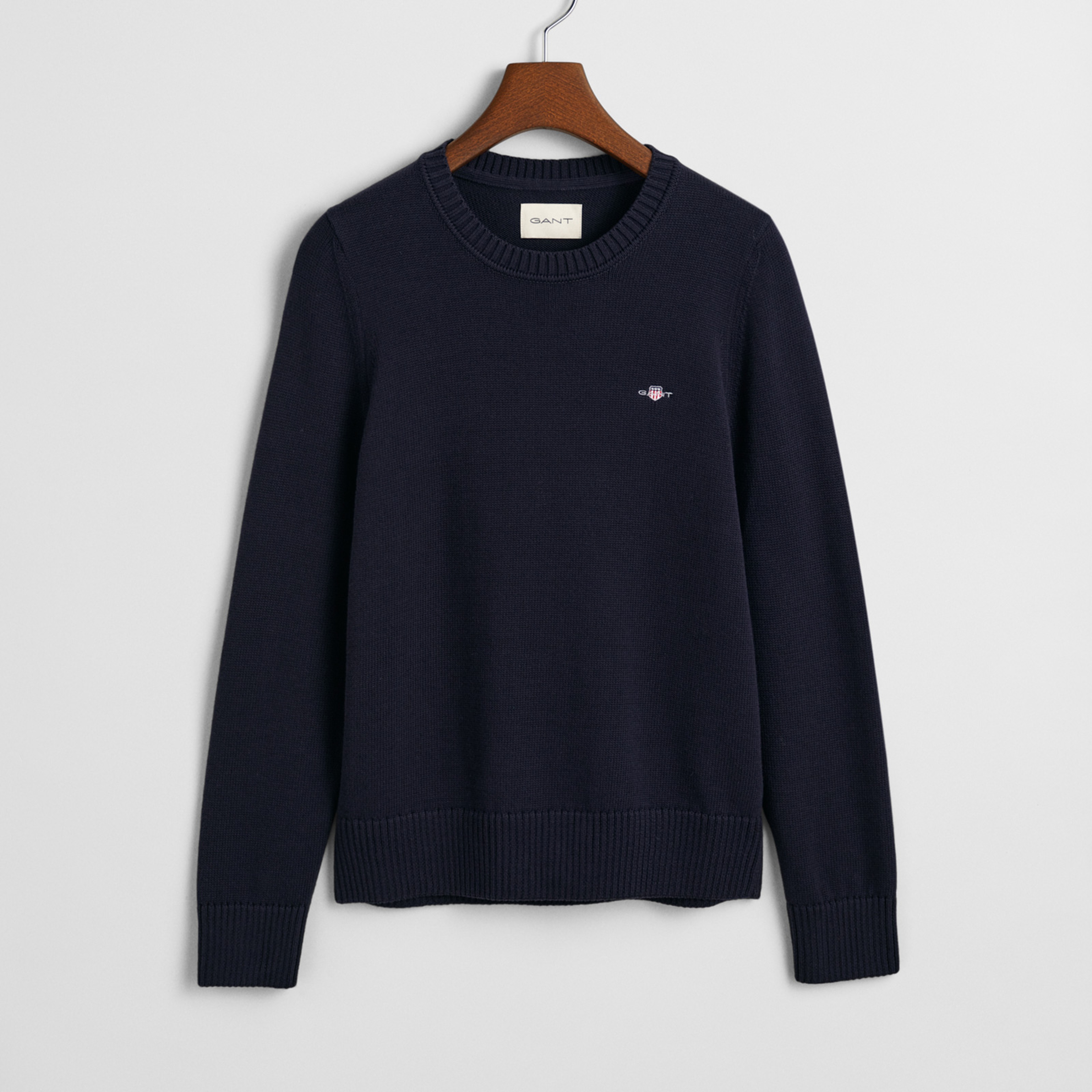 GANT Kadın Lacivert Regular Fit Bisiklet Yaka Kazak