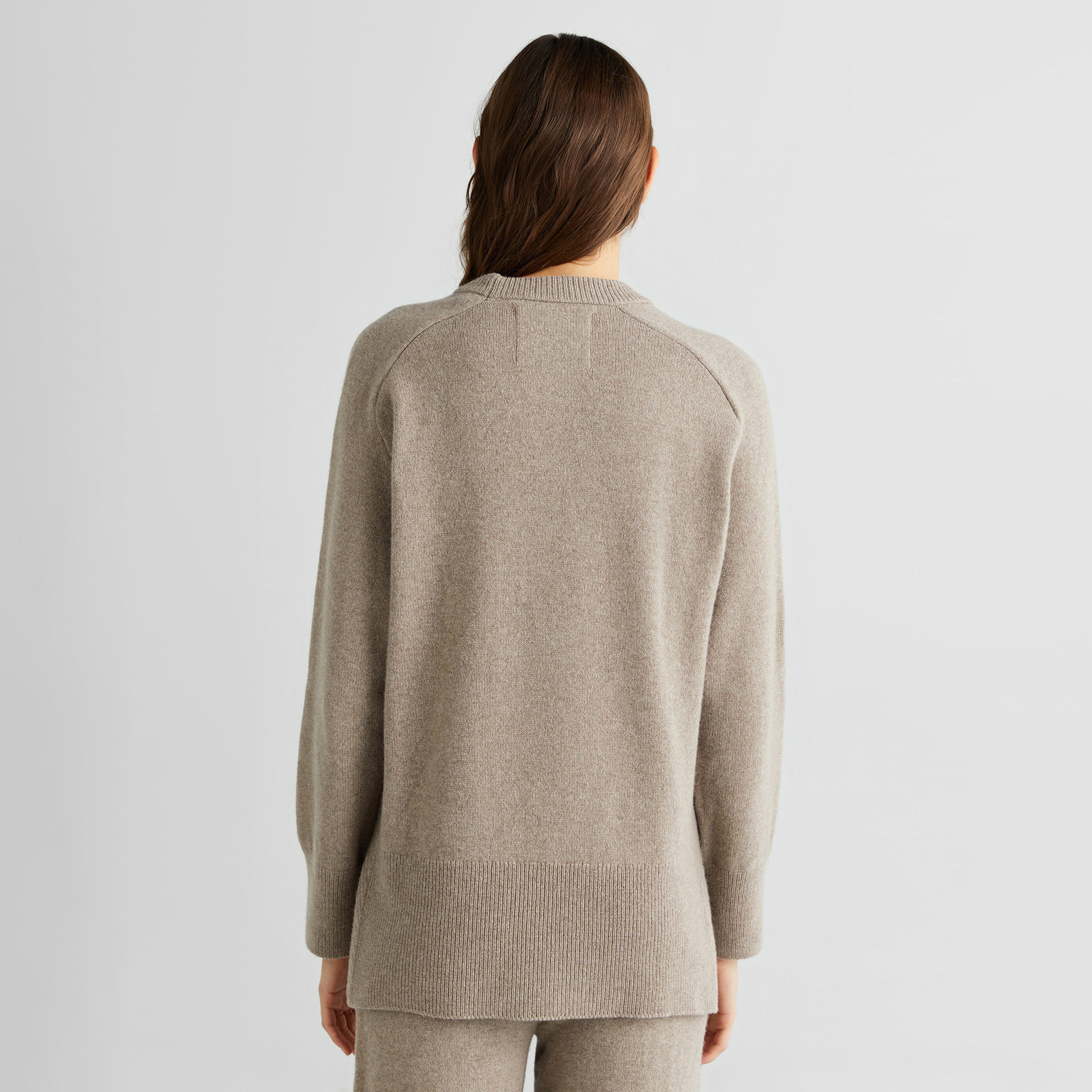 GANT Kadın Bej Relaxed Fit Bisiklet Yaka Kazak