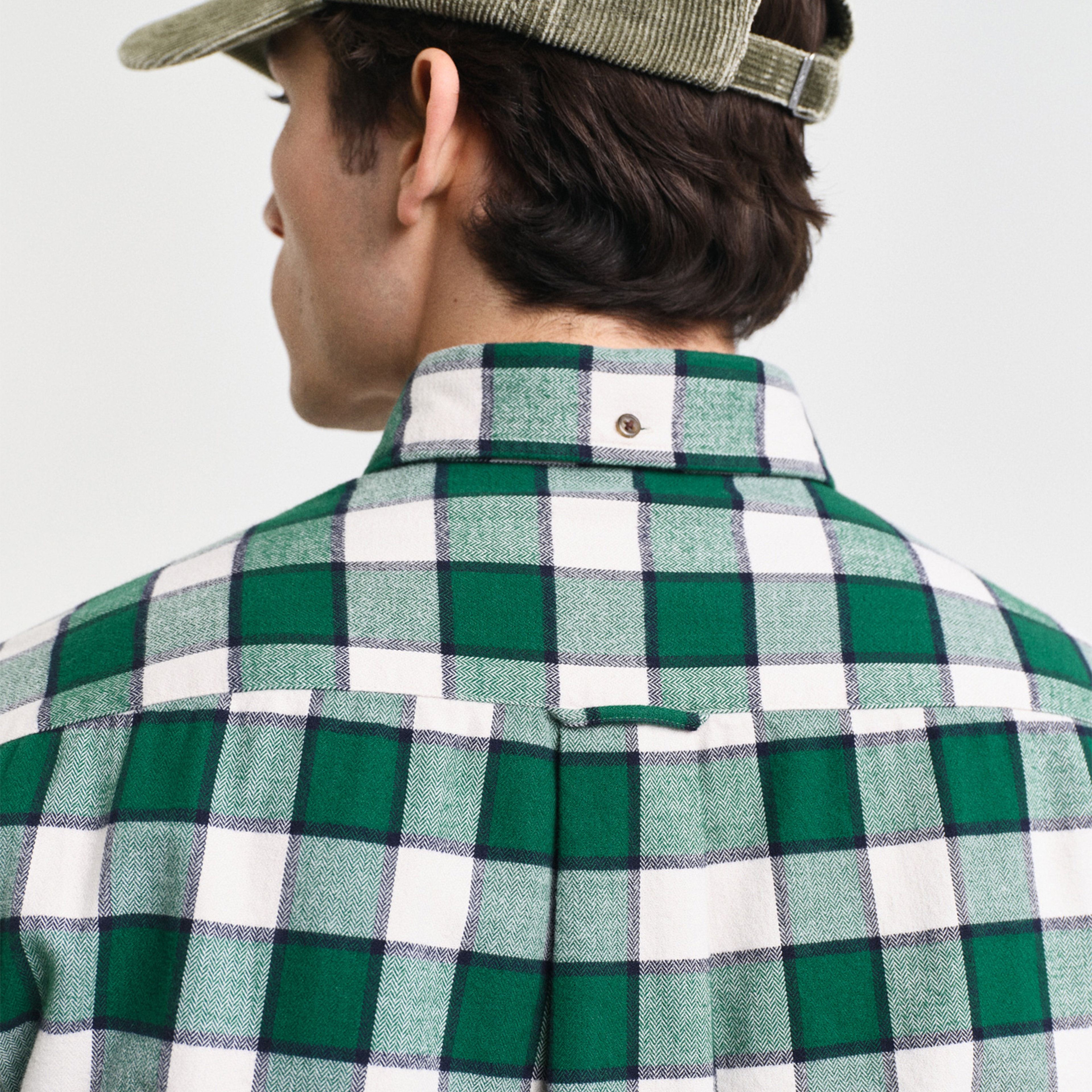 GANT Erkek Yeşil Regular Fit Düğmeli Yaka Kareli Gömlek