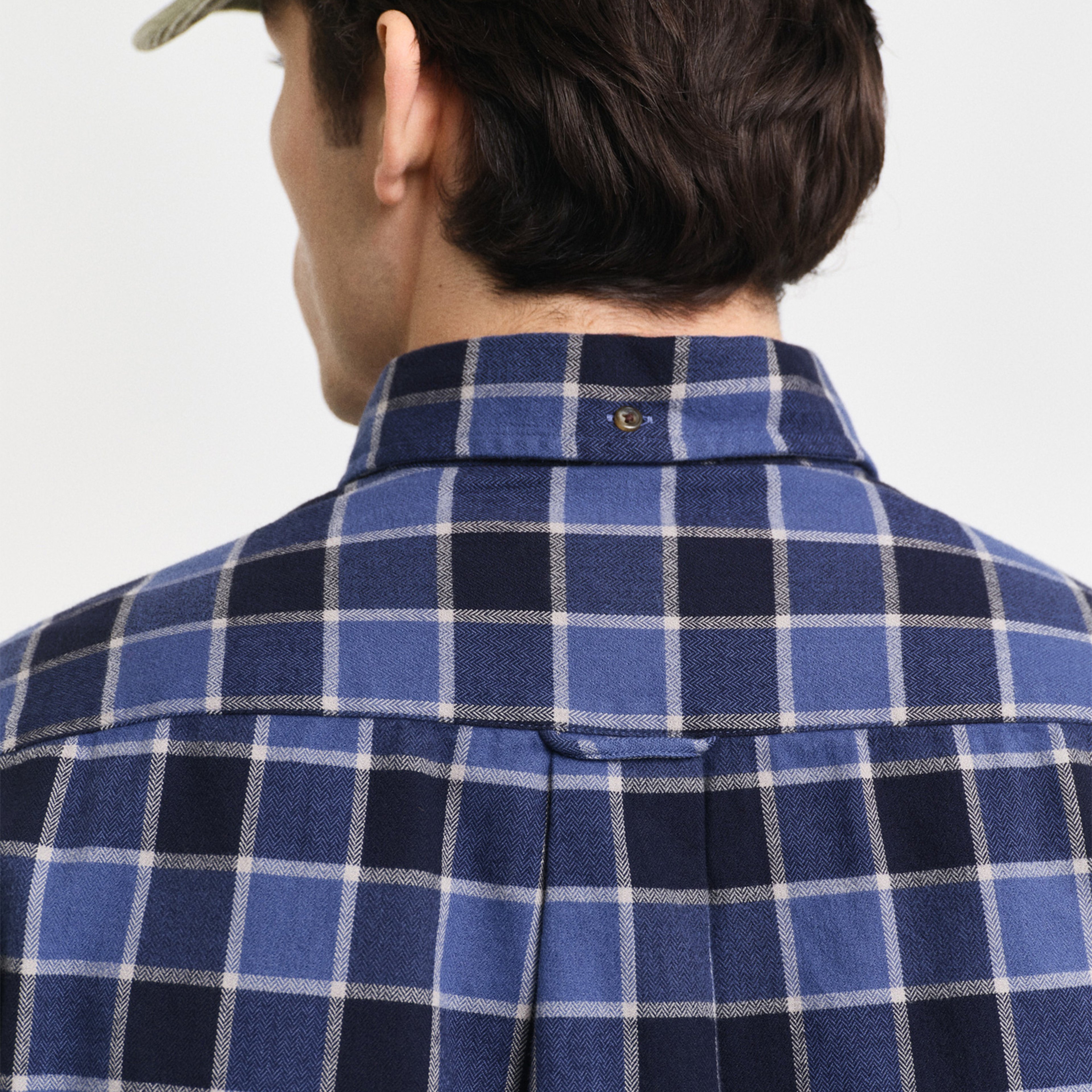 GANT Erkek Lacivert Regular Fit Düğmeli Yaka Kareli Gömlek