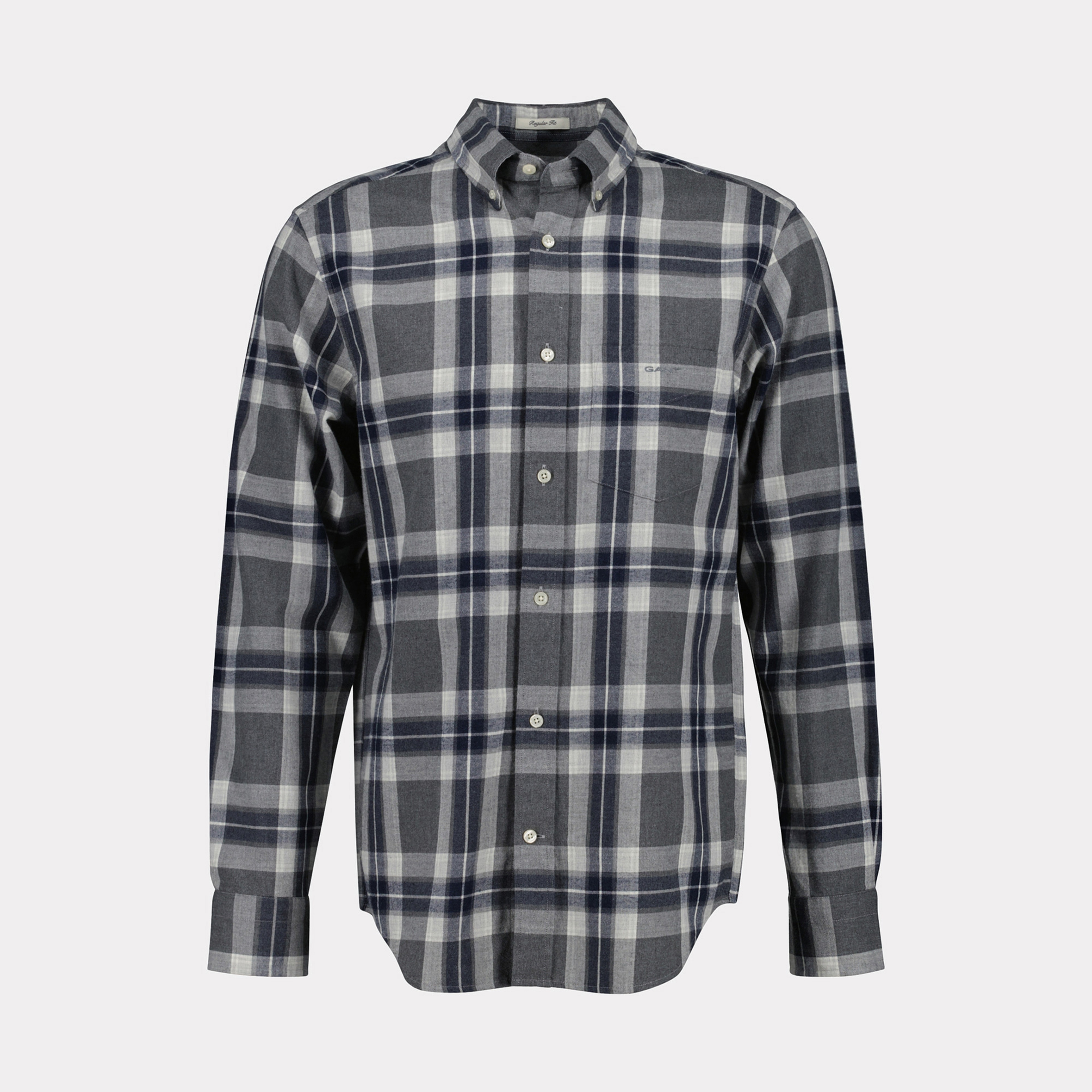 GANT Erkek Gri Regular Fit Düğmeli Yaka Kareli Gömlek