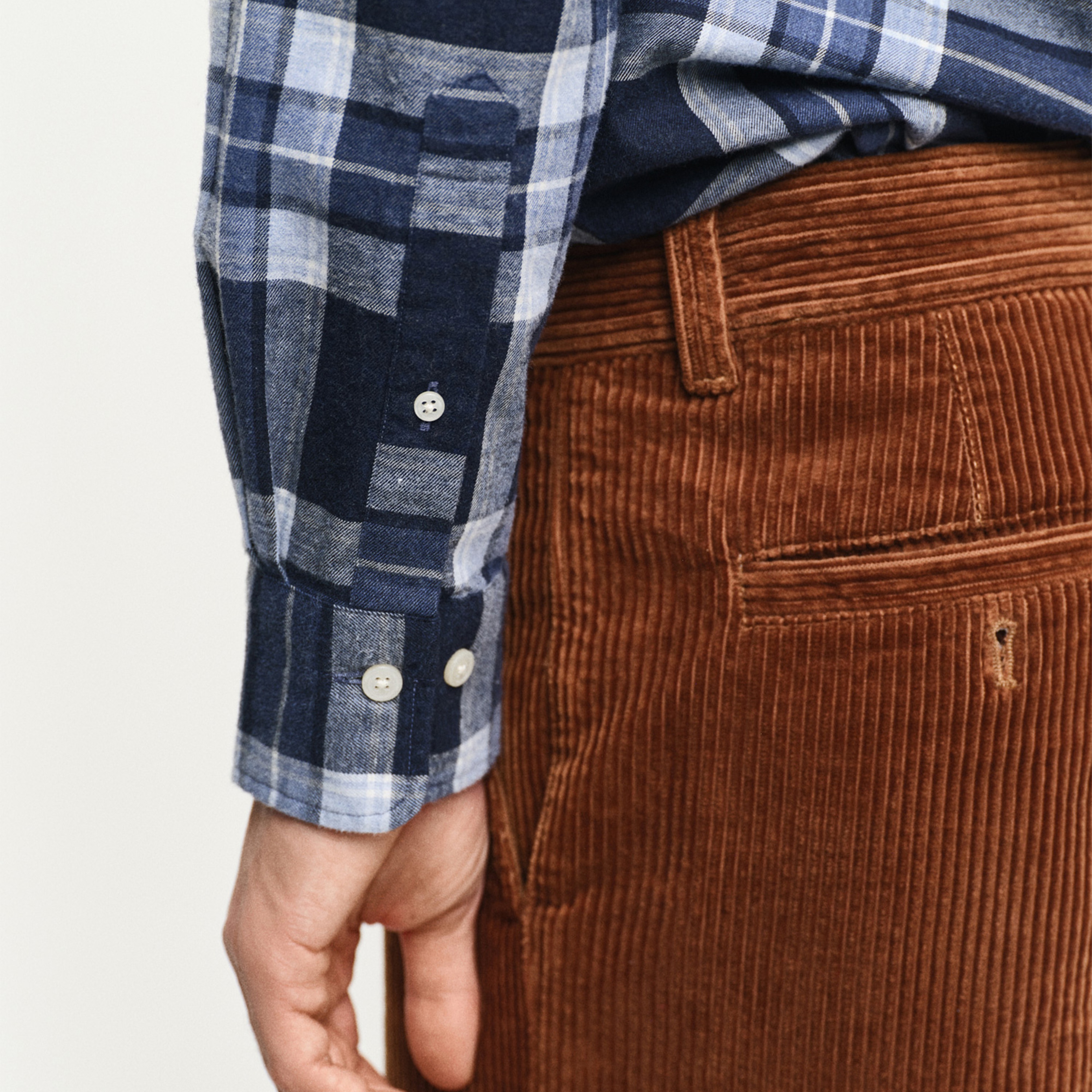 Gant Erkek Lacivert Regular Fit Düğmeli Yaka Kareli Gömlek