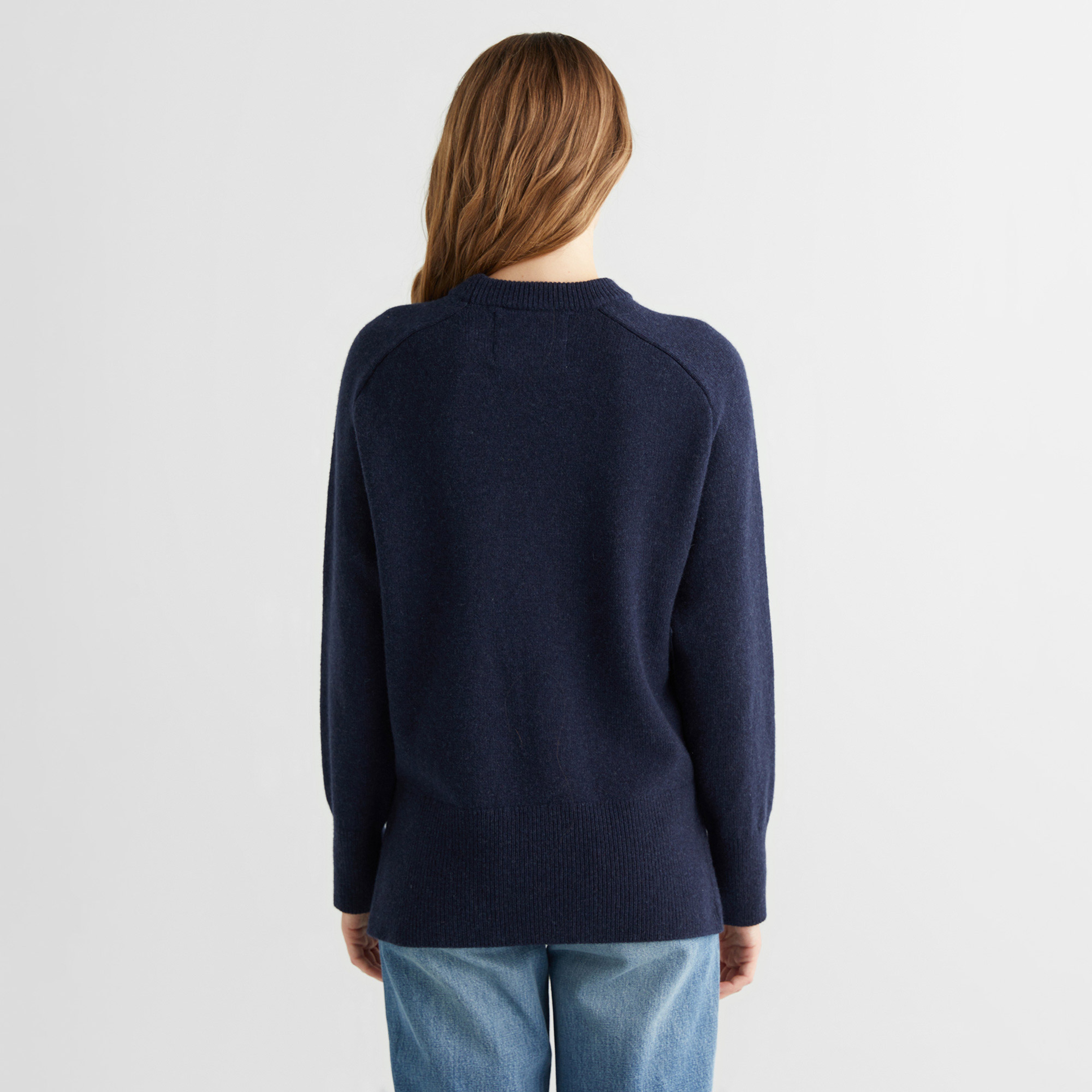 GANT Kadın Lacivert Relaxed Fit Bisiklet Yaka Kazak