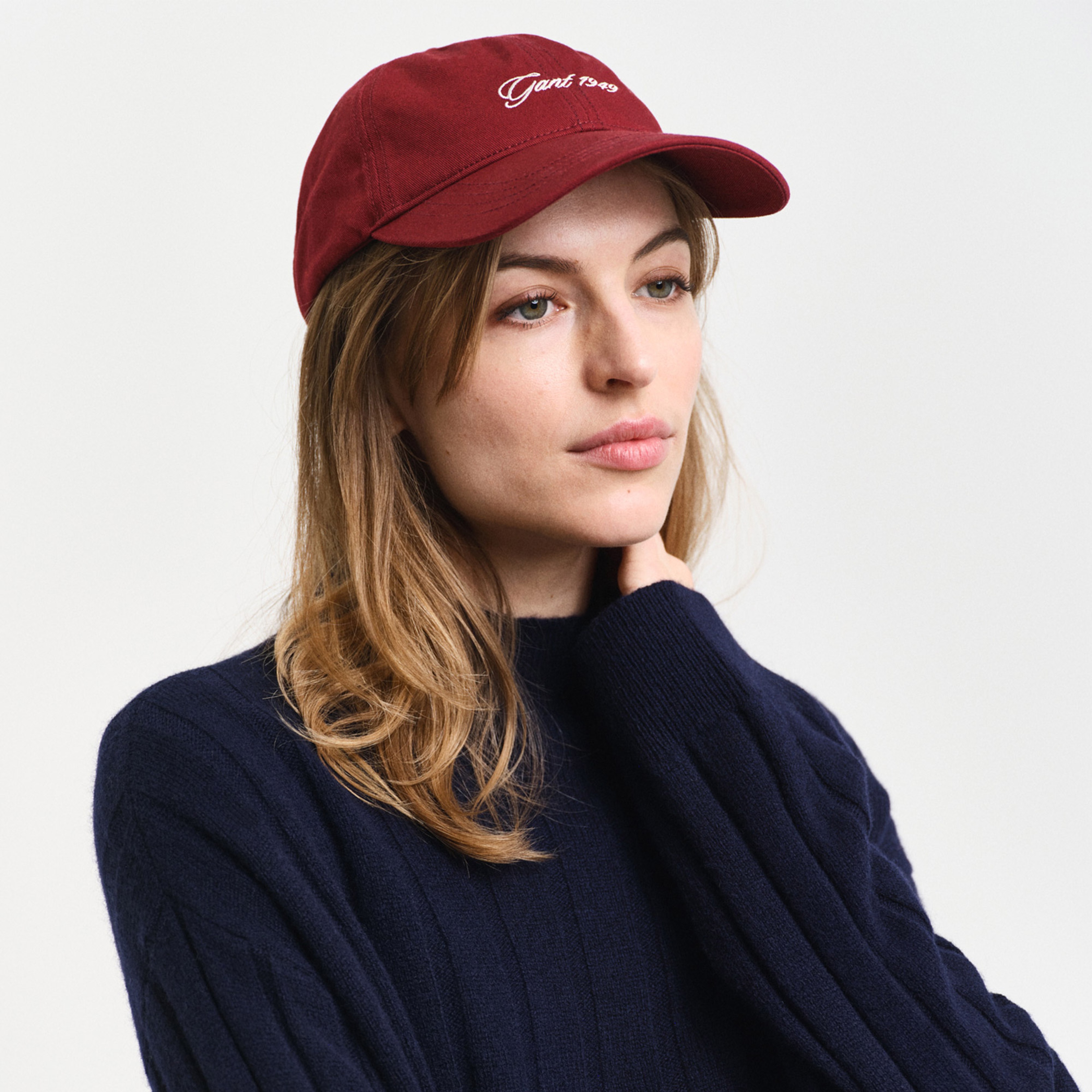 GANT Kadın Lacivert Relaxed Fit Dik Yaka Kazak