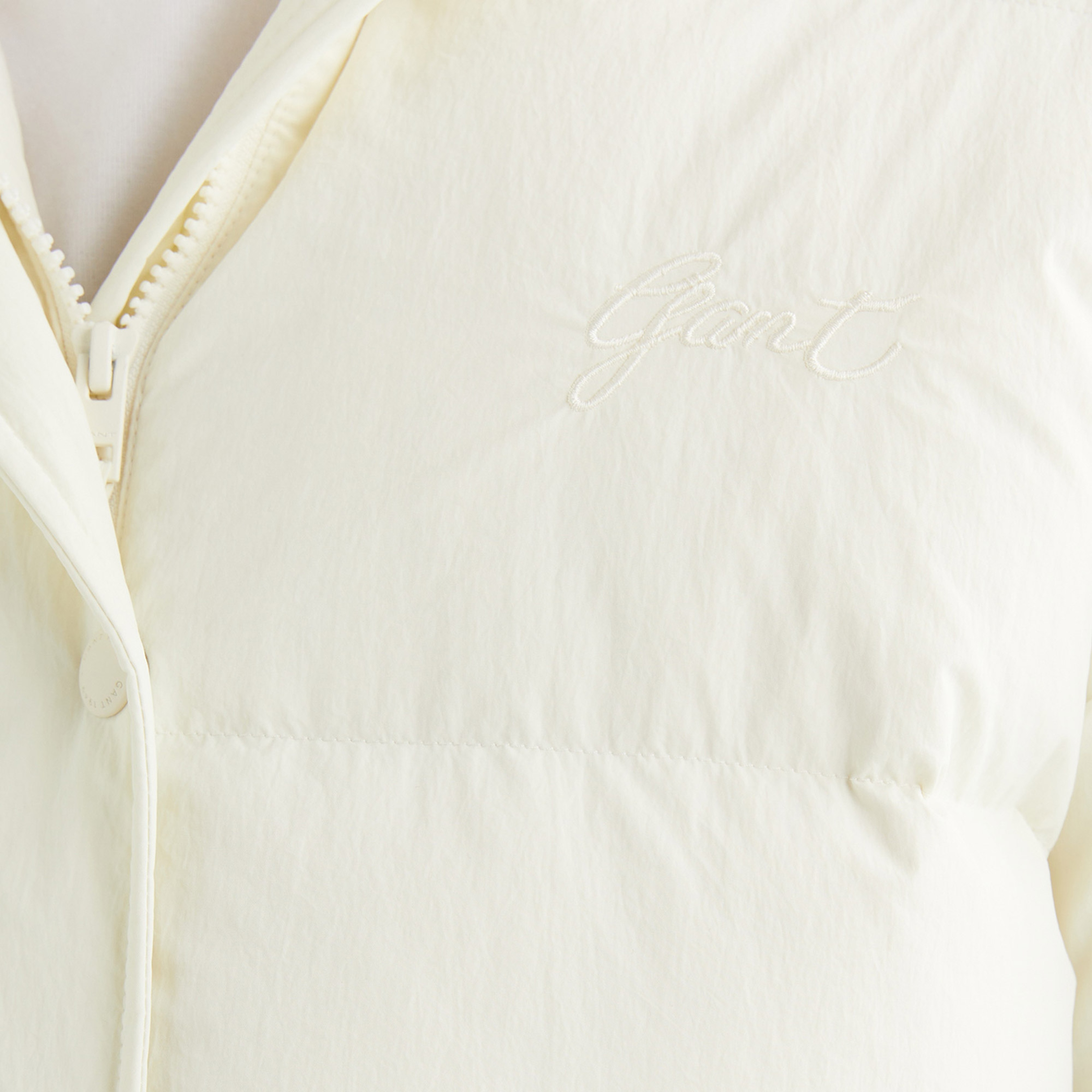 GANT Kadın Krem Kapüşonlu Kapitone Mont