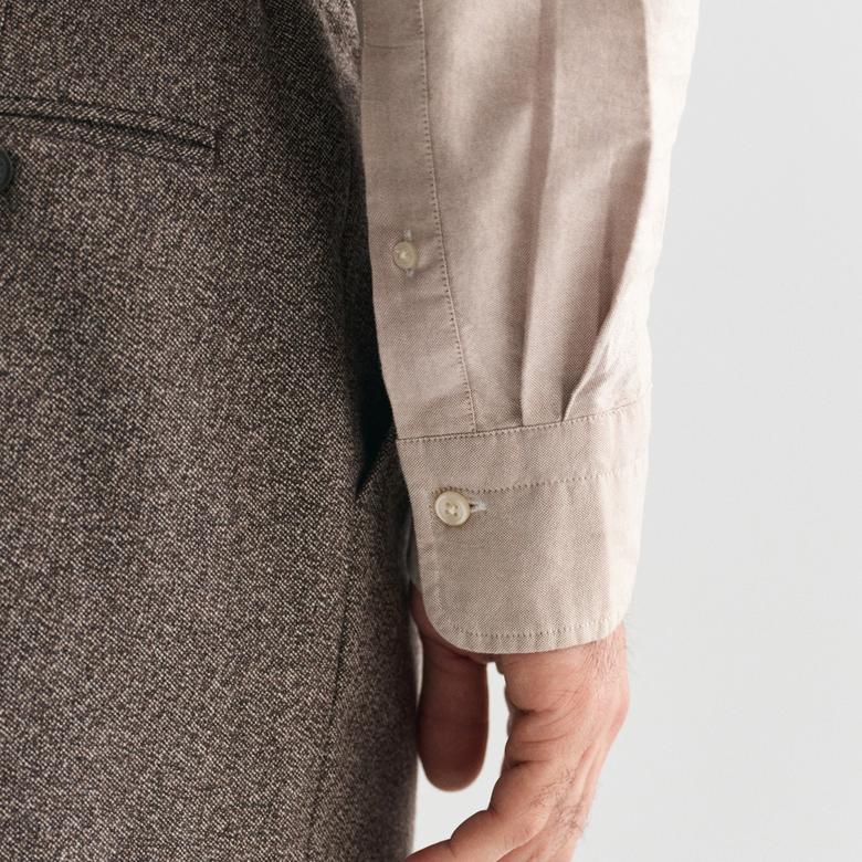 GANT Erkek Kahverengi Regular Fit Düğmeli Yaka Oxford Gömlek