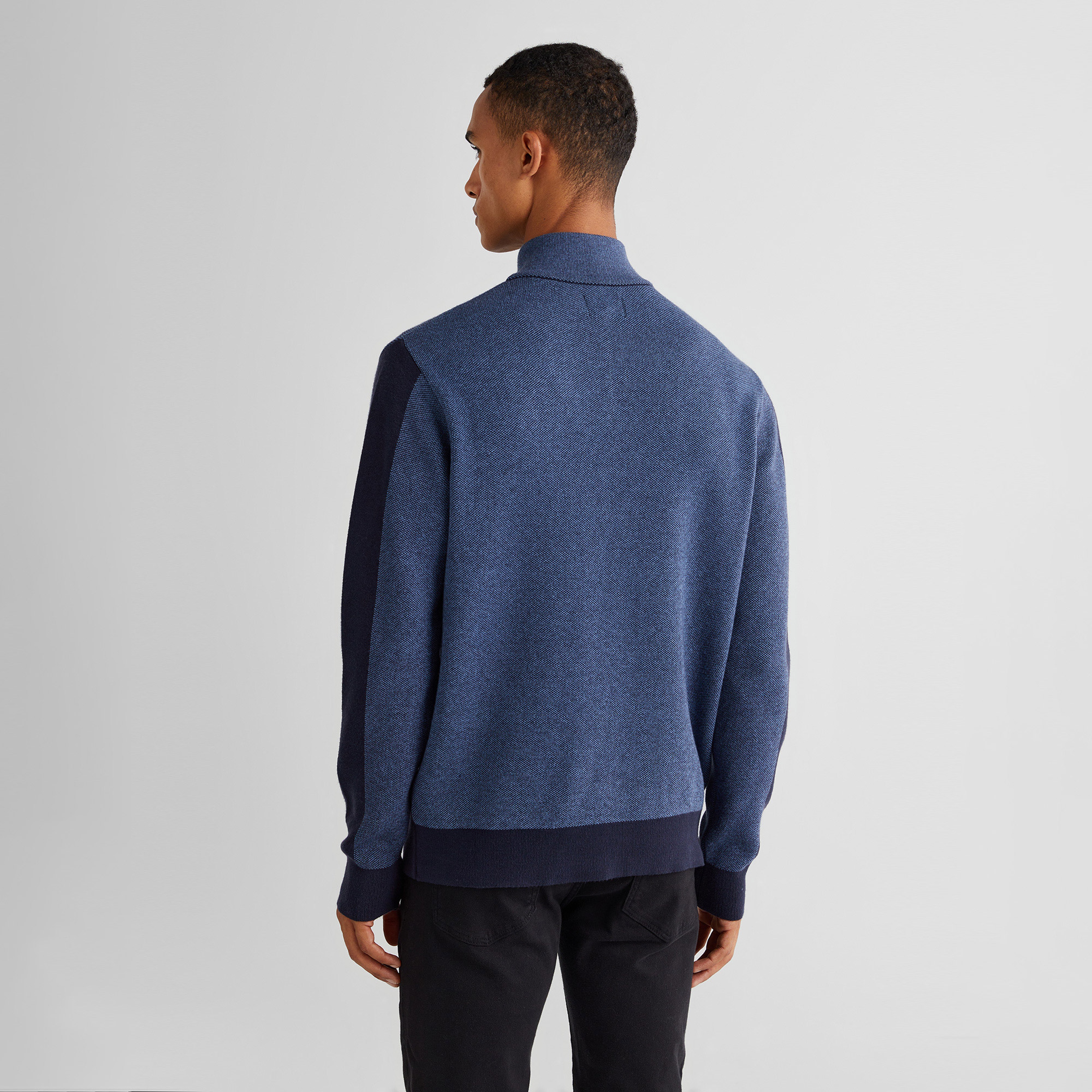 GANT Erkek Lacivert Relaxed Fit Yarım Fermuarlı Kazak