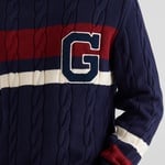 GANT Erkek Lacivert Relaxed Fit Bisiklet Yaka Renk Bloklu Kazak