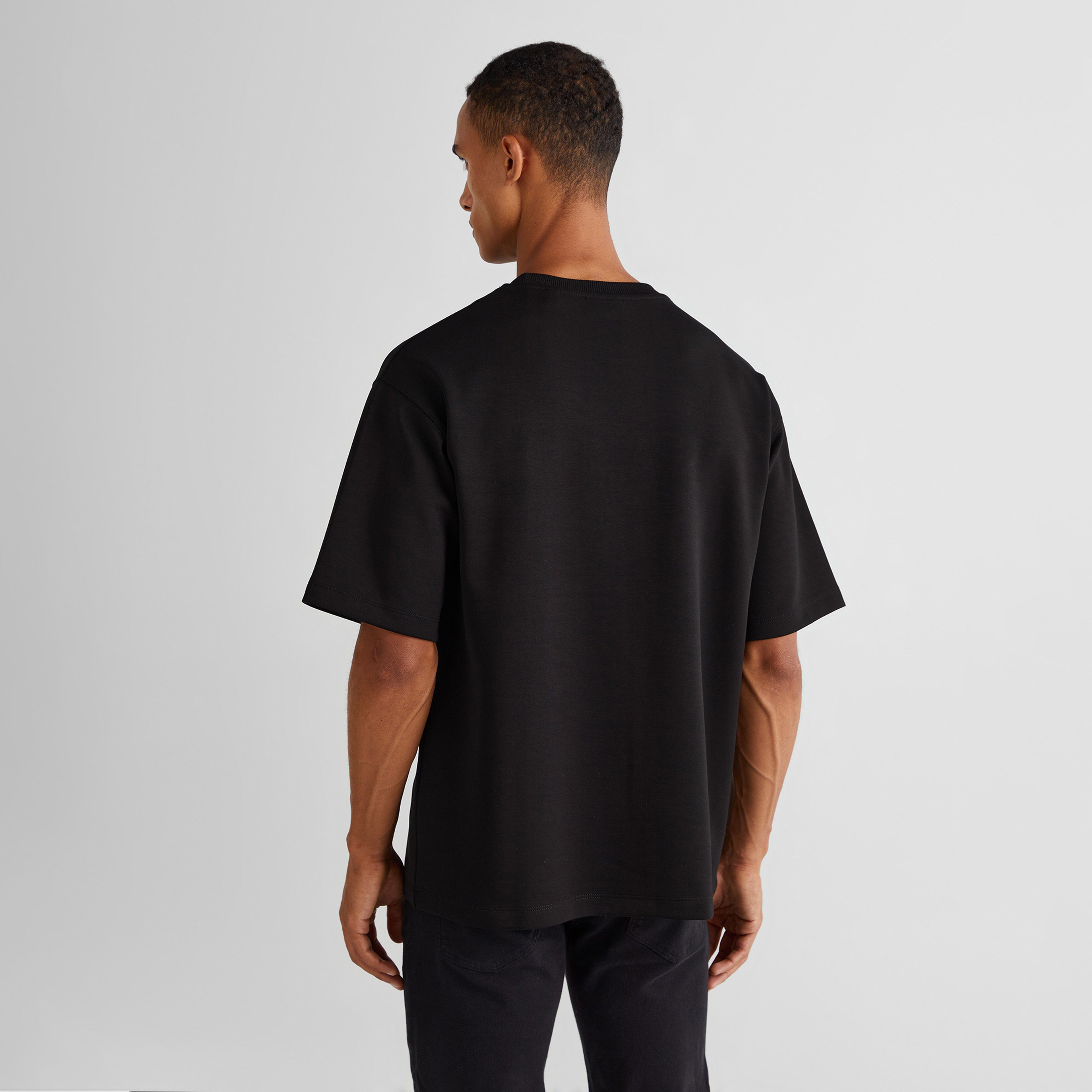 GANT Erkek Siyah Regular Fit Bisiklet Yaka Logolu T-Shirt