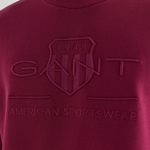 GANT Erkek Bordo Regular Fit Bisiklet Yaka Logolu Sweatshirt