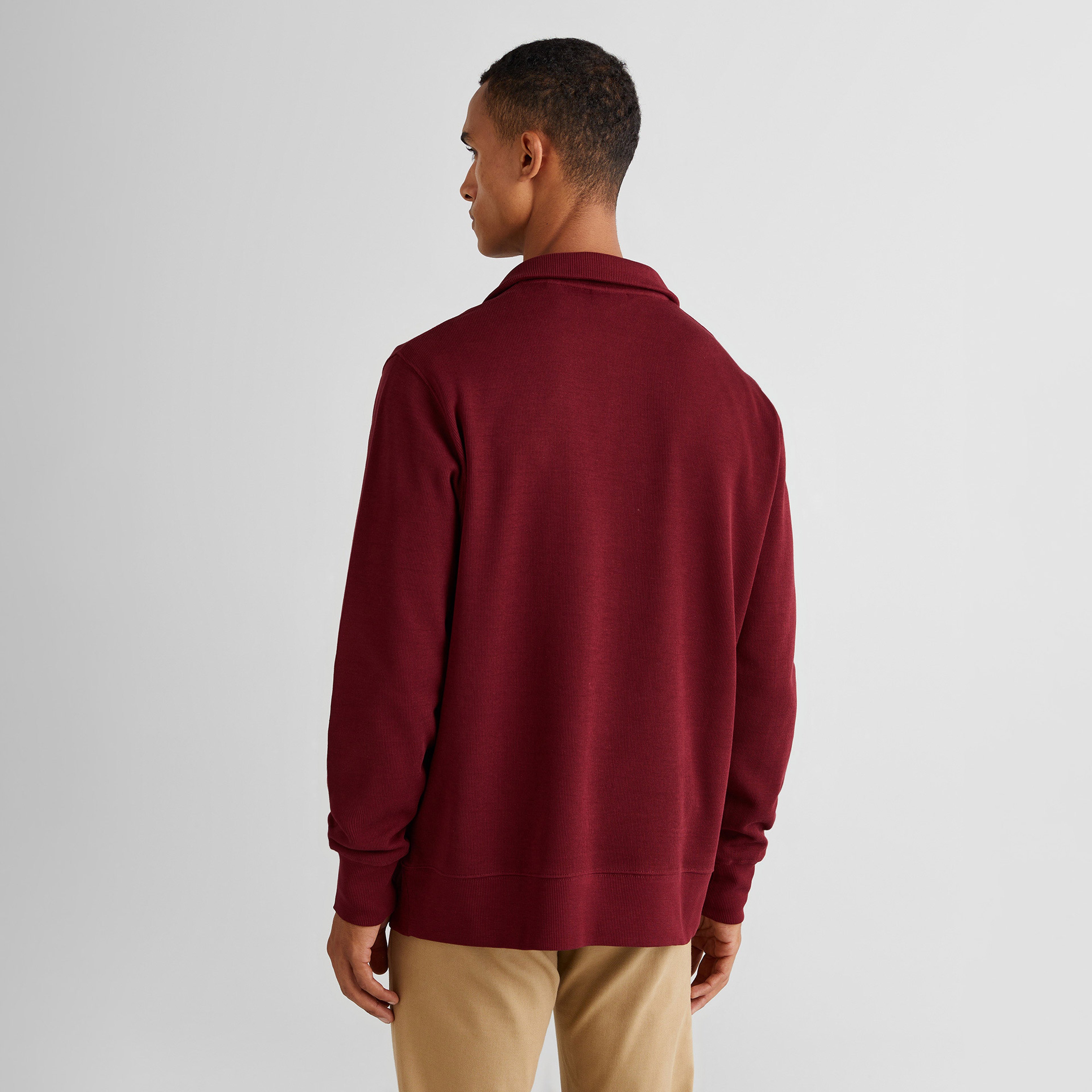 GANT Erkek Bordo Regular Fit Yarım Fermuarlı Sweatshirt