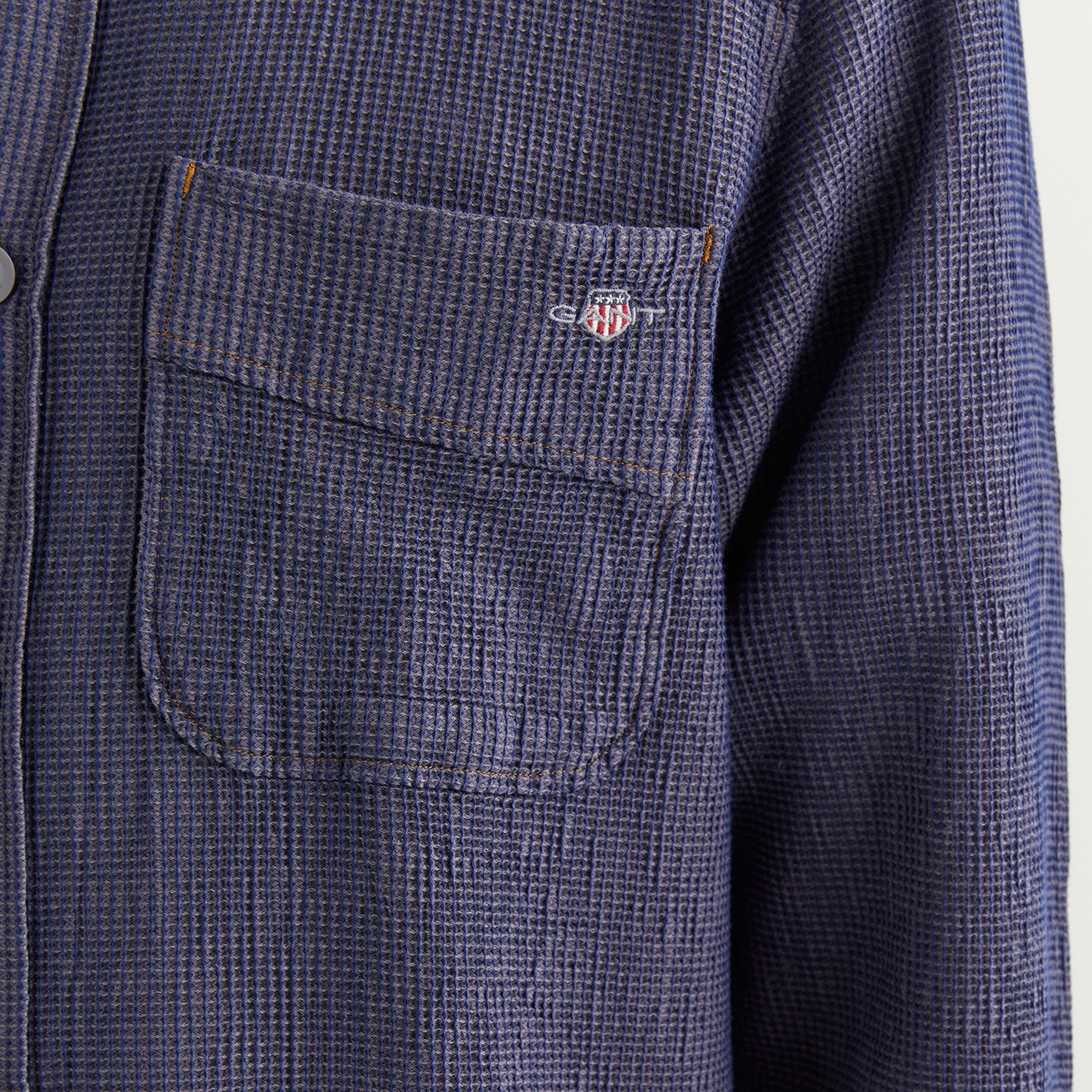 GANT Erkek Lacivert Oversize Fit Klaisk Yaka Gömlek