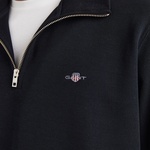 GANT Erkek Siyah Regular Fit Yarım Fermuarlı Sweatshirt