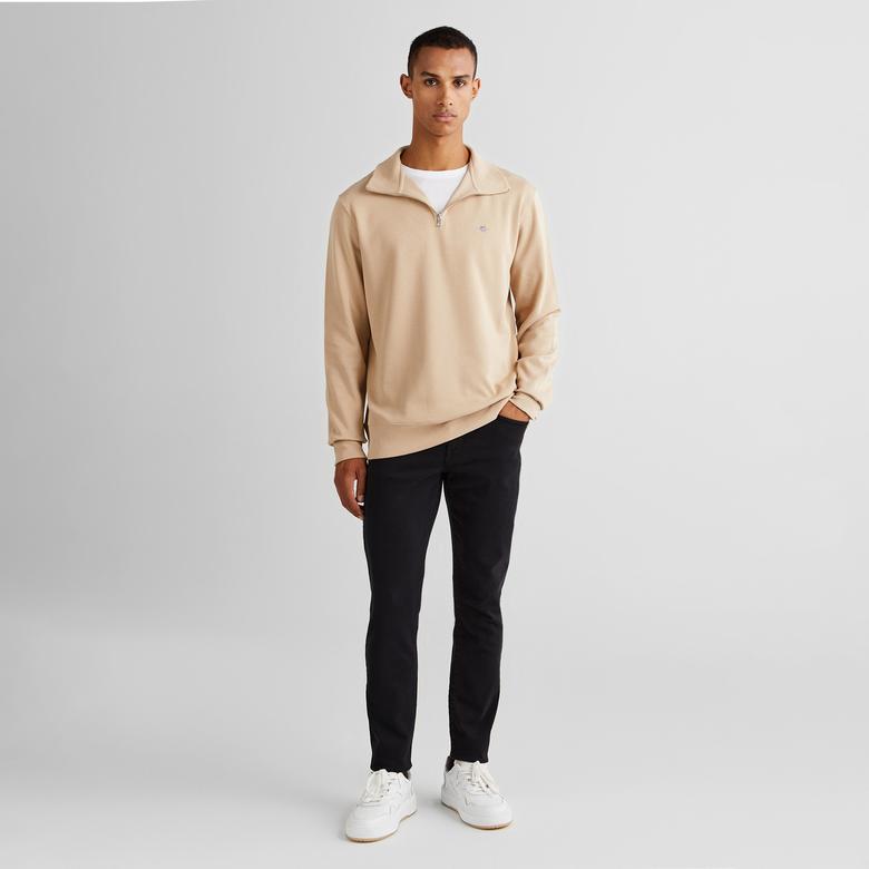 GANT Erkek Bej Regular Fit Yarım Fermuarlı Sweatshirt