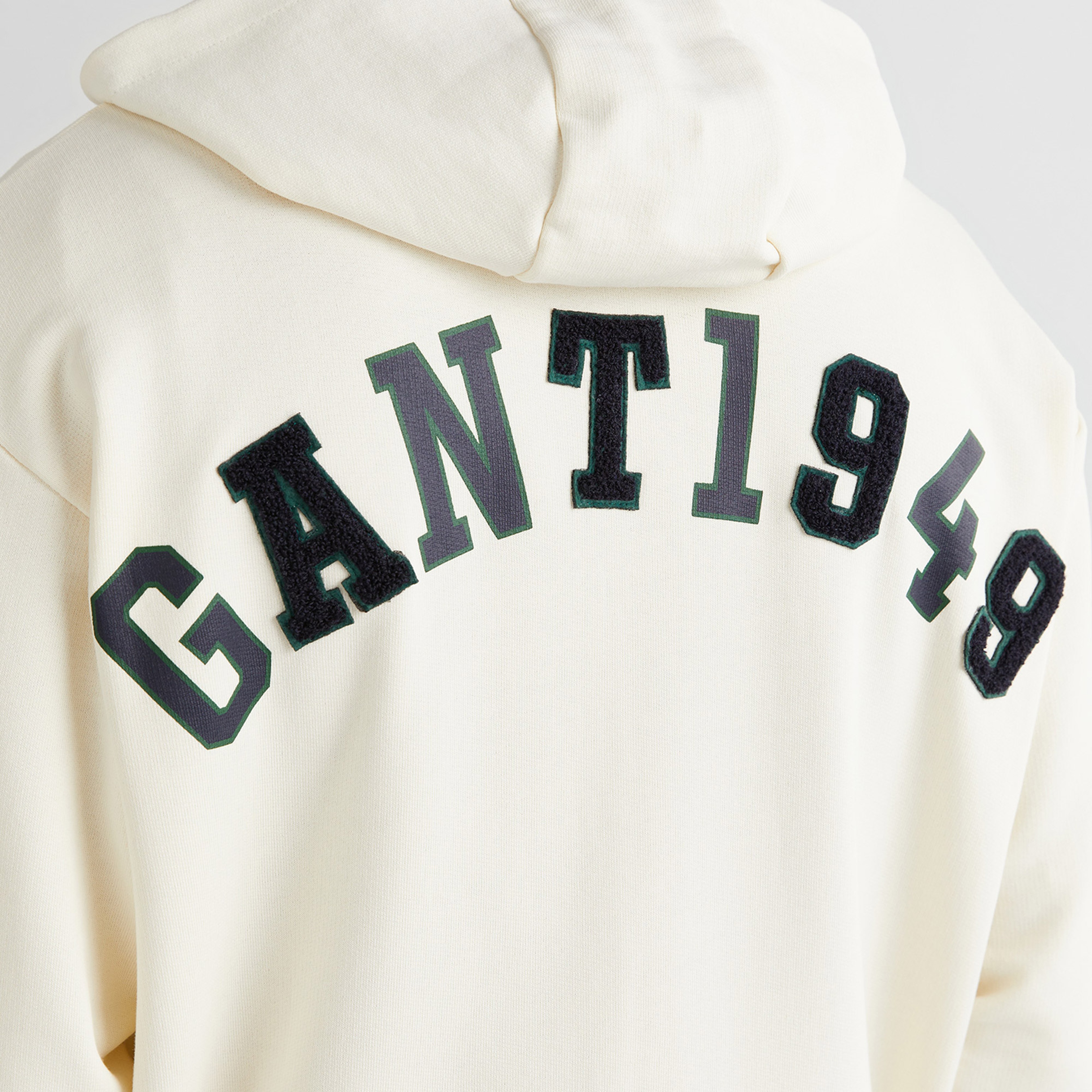 GANT Erkek Krem Relaxed Fit Kapüşonlu Logolu Sweatshirt